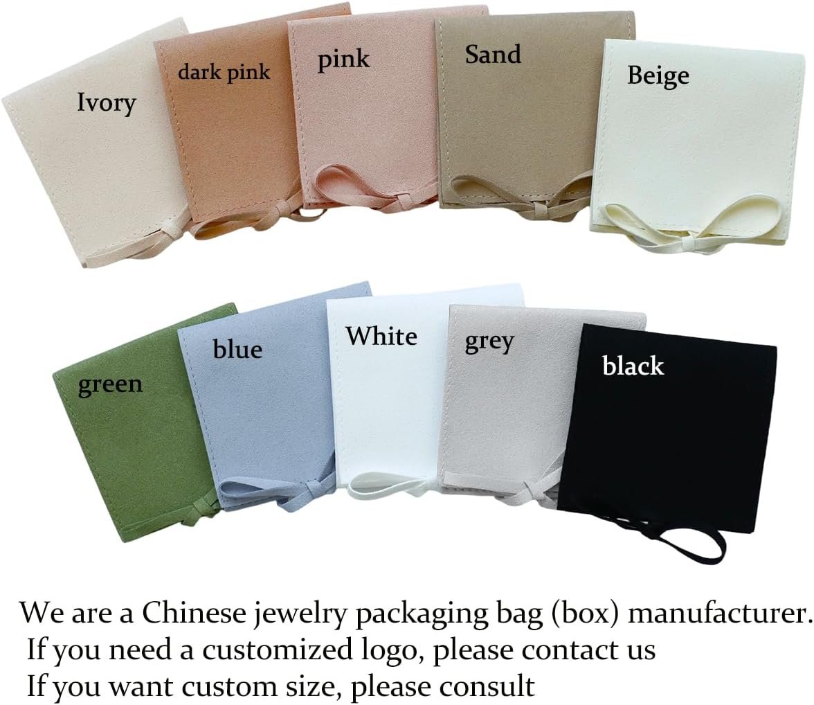 Custom Logo 40pcs 8x8cm Blue Microfiber Jewelry Pouches Private Label Luxury Envelope Style Favor Bags for Rings Earrings Necklaces Bracelets Manufacturer