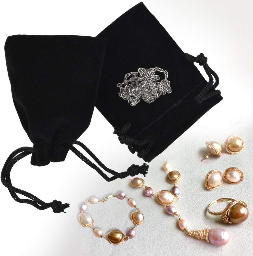 Private Label 100pcs 2 x 2.8 Inch Black Velvet Drawstring Jewelry Pouches Manufacturer for Wedding Favors Christmas Candy Gift Bags with Custom Logo