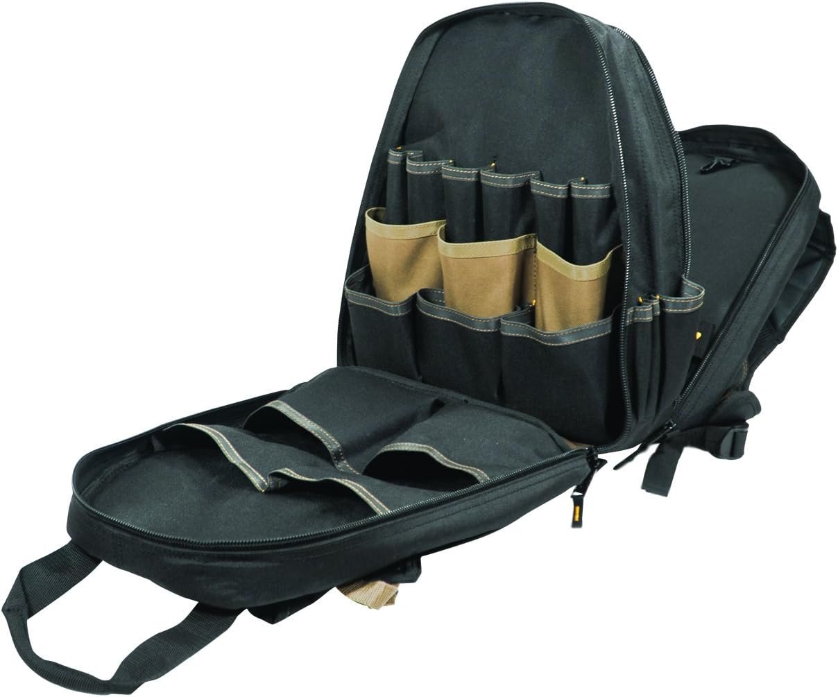 Private Label 1134 Carpenter's Tool Backpack 44 Pockets Custom Logo Padded Back Support Manufacturer Black