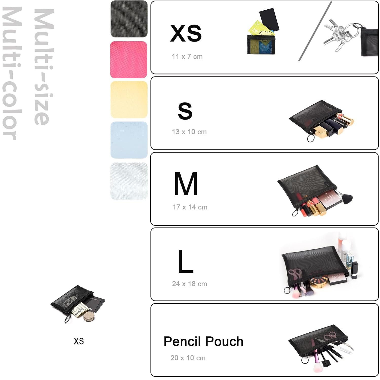 Private Label Mini Zipper Mesh Bags 3