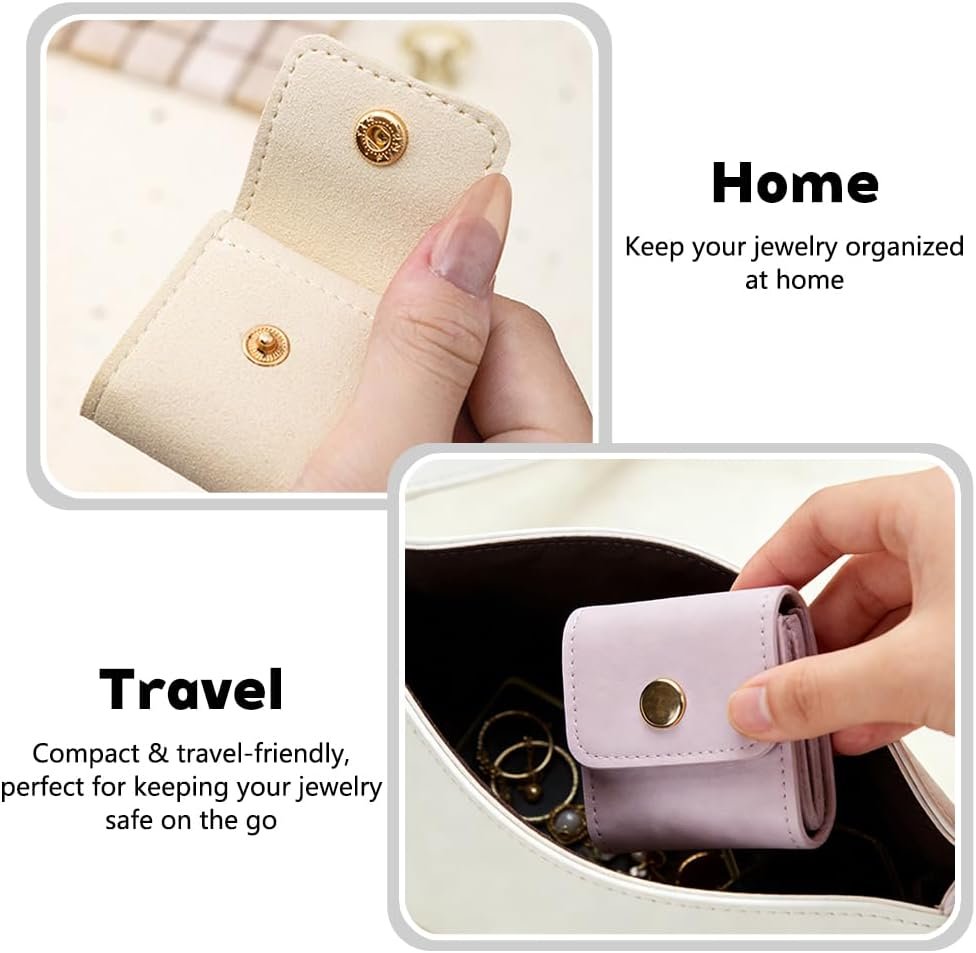 Private Label 6 Pack Mini Jewelry Travel Cases, Custom Logo Leather Foldable Organizer Pouches for Earrings Necklaces Rings, Portable Bags Manufacturer for Women Girls