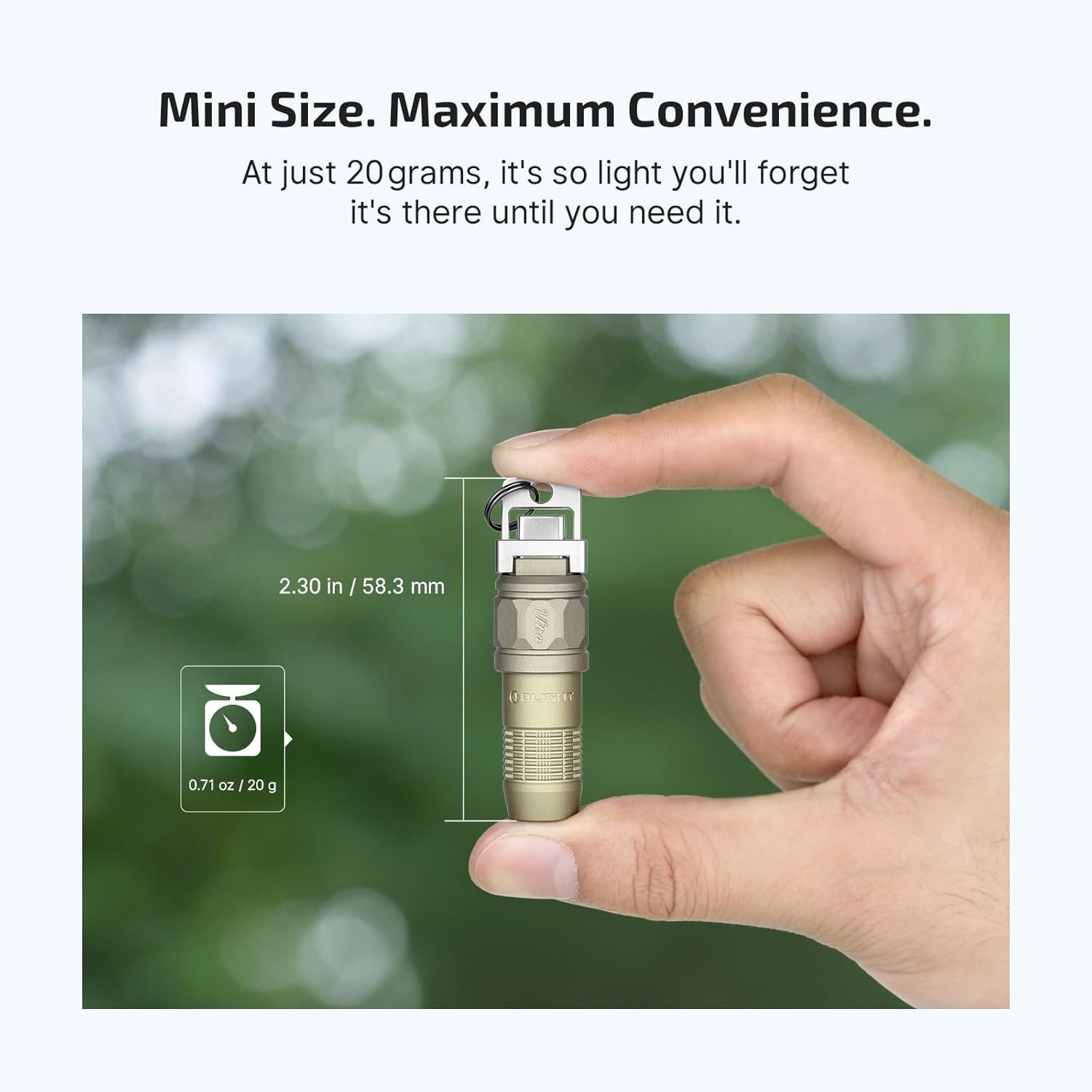 Private Label Rechargeable EDC Flashlight 80 Lumens Mini LED Keychain Light Custom Logo for Pocket Keyring Bag Everyday Carry Emergencies Olive-Green from Manufacturer