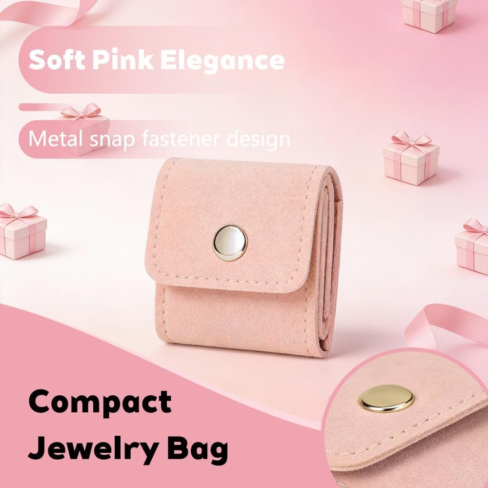 Private Label 6 Pack Mini Jewelry Travel Cases, Custom Logo Leather Foldable Organizer Pouches for Earrings Necklaces Rings, Portable Bags Manufacturer for Women Girls