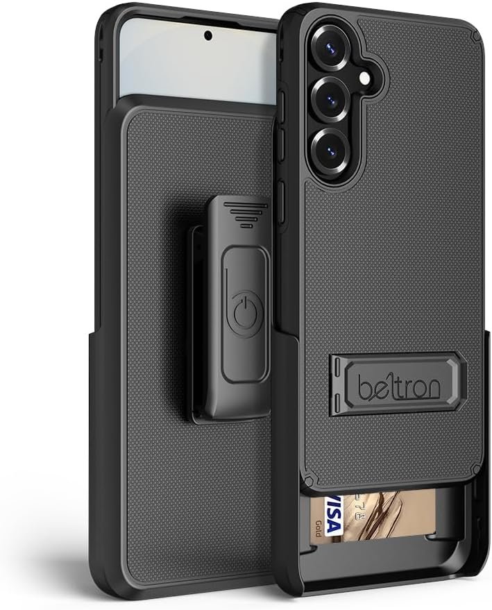 Custom Logo Private Label Slim Dual-Layer Protective Full Body Case with Belt Clip Swivel Holster Kickstand Card Holder for Samsung Galaxy S24 S25 Manufacturer