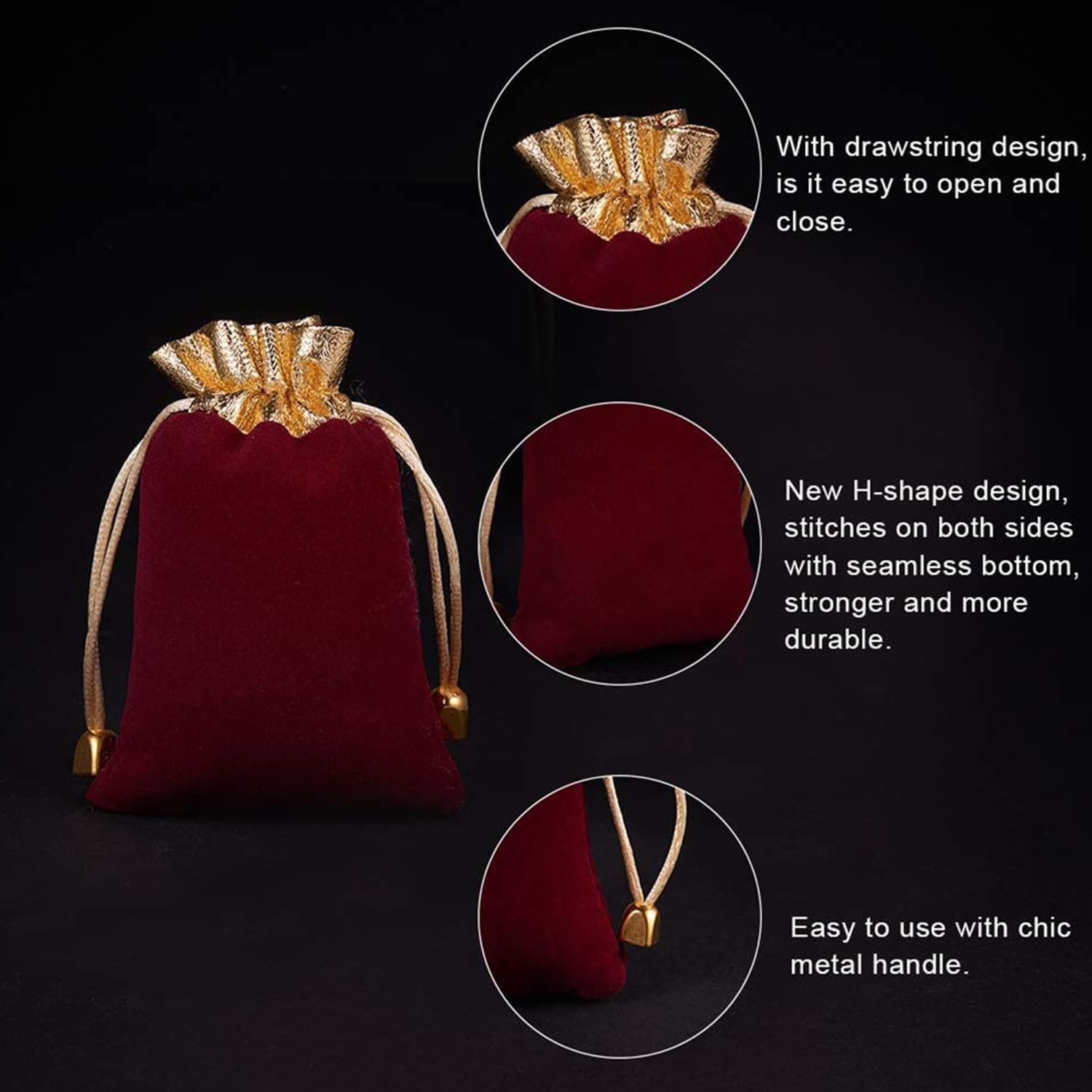 Custom Logo 12PCS 7x9cm Private Label Velvet Drawstring Pouches Supplier for Jewelry Accessories Cosmetics Playing Cards Small Toys Sweets Chocolates