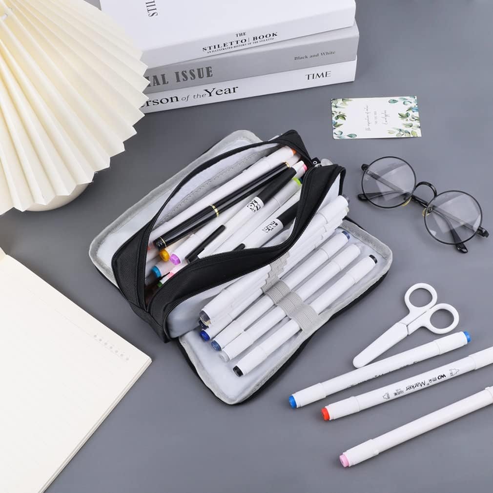 Supplier Large 3-Compartment Pencil Case Big Capacity Custom Logo Oxford Pouch Organizer for Kids Teens Students School Supplies Cosmetic Pen Bag Private Label