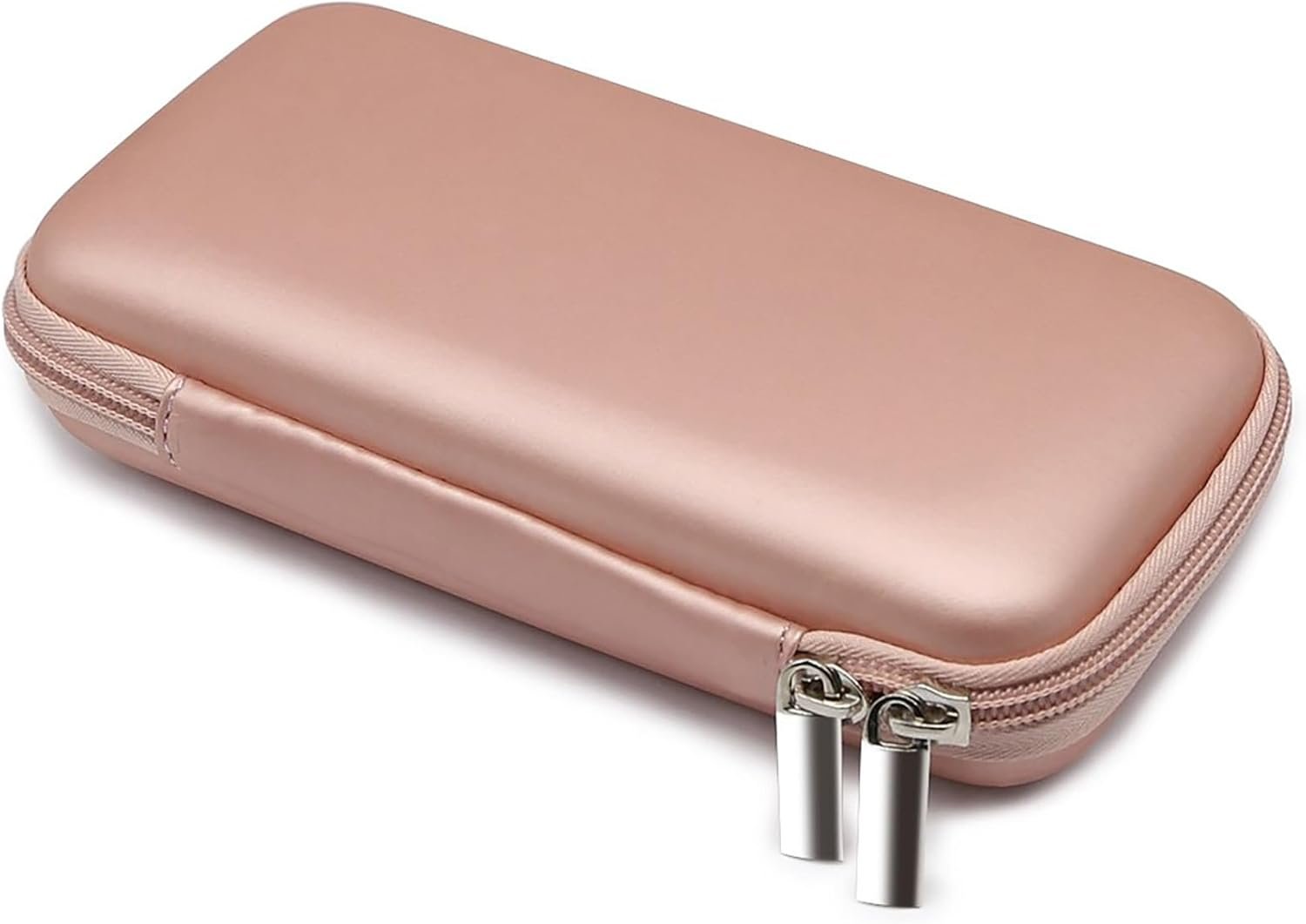 Private Label Electronics Organizer Charger Case Portable Dual Zipper Shockproof Pouch Custom Logo Tech Purse Cord Cable Power Bank Storage Accessories Bag for Women Men 6.5x3.2x1 Rose Gold Manufacturer
