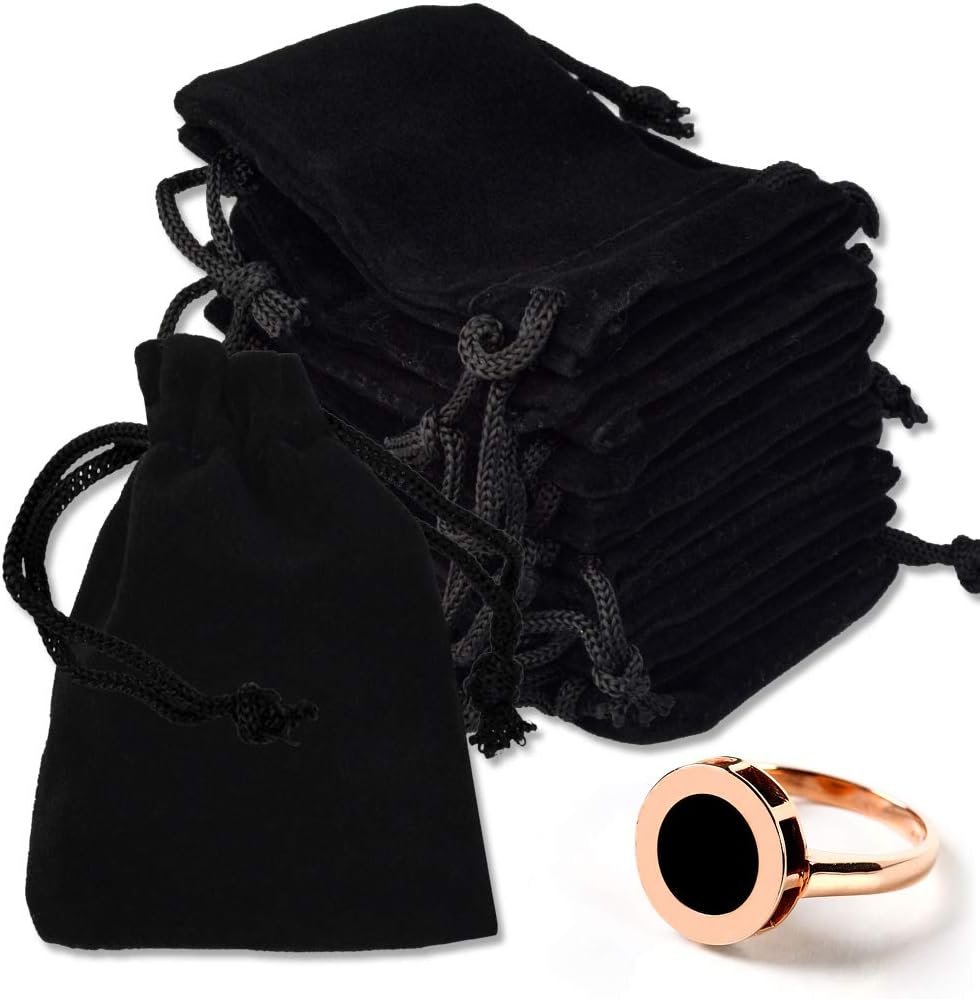 Private Label 100pcs 2 x 2.8 Inch Black Velvet Drawstring Jewelry Pouches Manufacturer for Wedding Favors Christmas Candy Gift Bags with Custom Logo