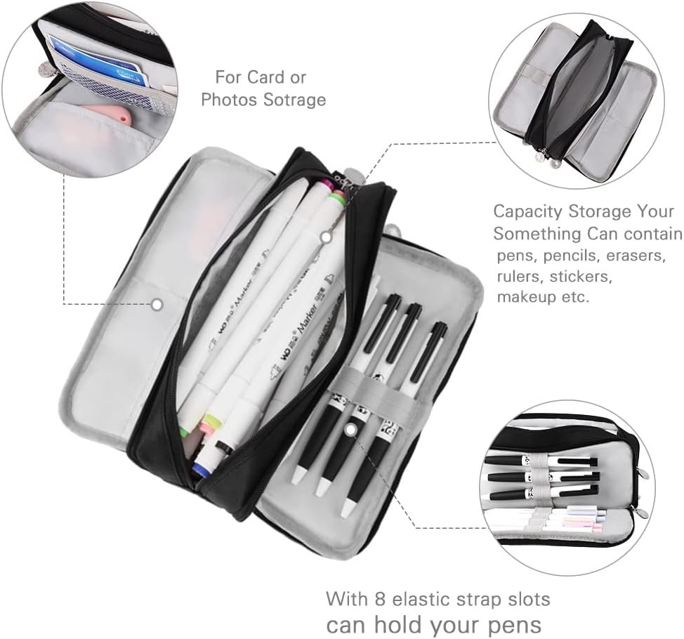 Supplier Large 3-Compartment Pencil Case Big Capacity Custom Logo Oxford Pouch Organizer for Kids Teens Students School Supplies Cosmetic Pen Bag Private Label