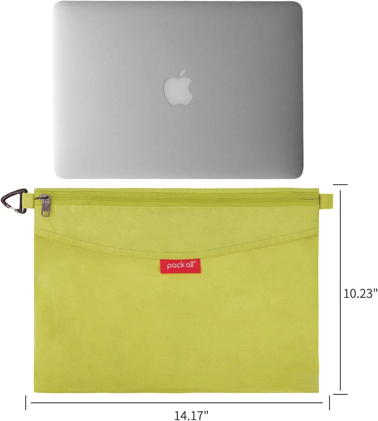 Private Label Water-Resistant Mesh Zipper Pouch Bags with Custom Logo for Storage Travel Office (Green, Large) Factory Direct