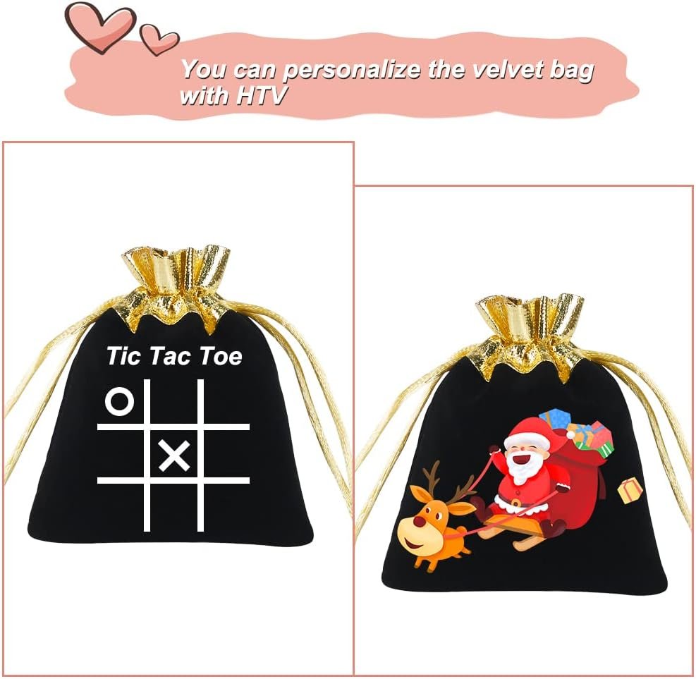 Factory Custom Logo 3x4 Inch Black Gold Velvet Drawstring Pouches 20pcs Private Label for Jewelry Small Gifts
