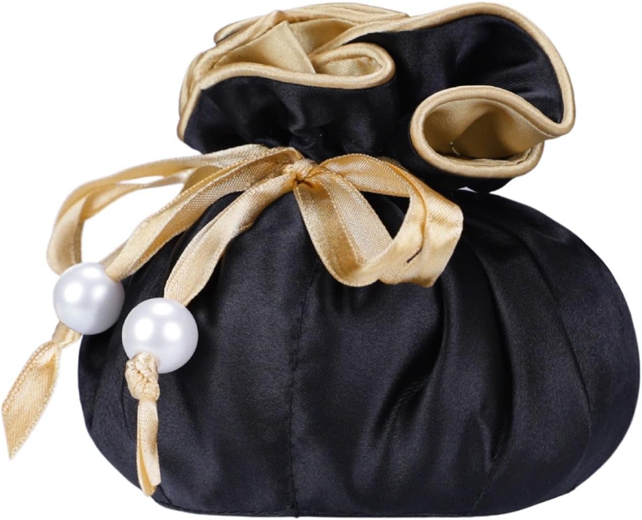 Private Label Premium Satin Jewelry Pouch with 8 Interior Pockets Custom Logo Drawstring Organizer Bag for Rings Earrings Necklaces Black Silver Gold Round Storage Manufacturer