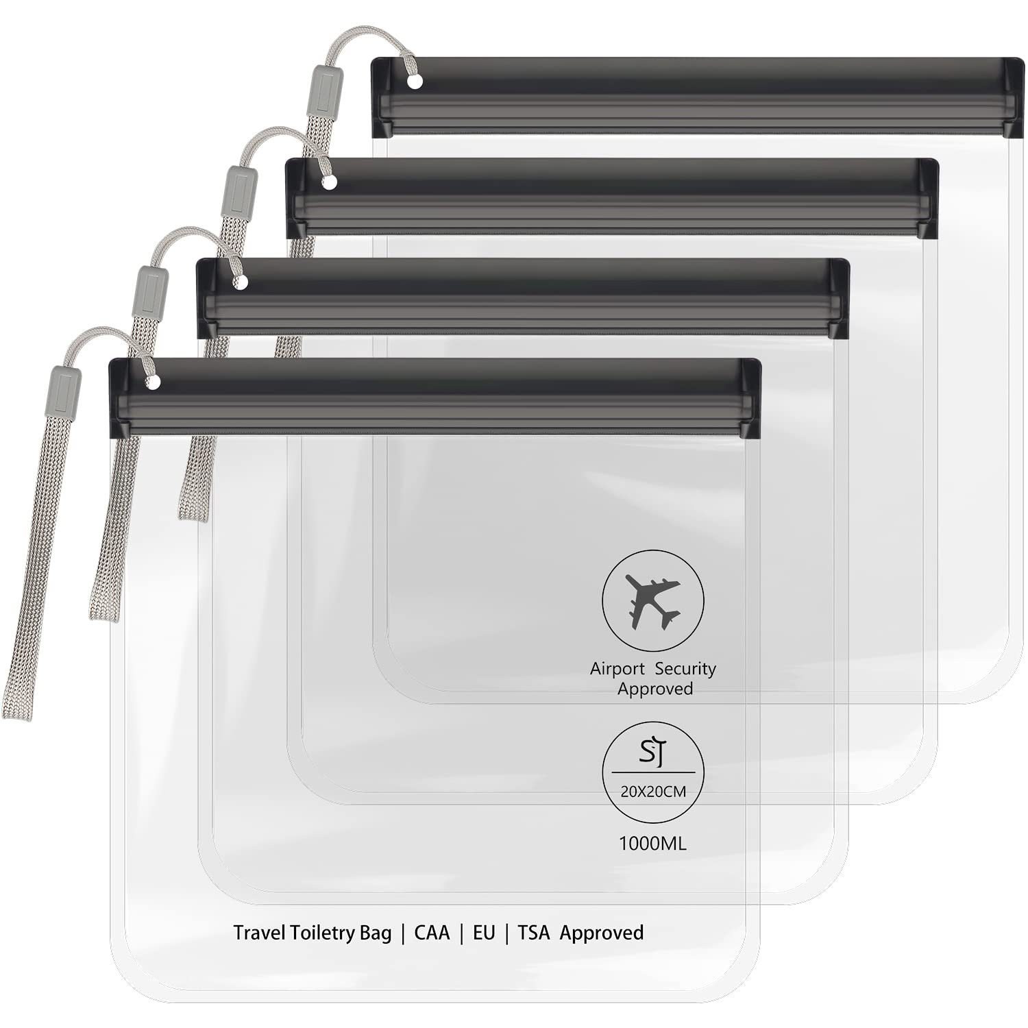 Custom Logo 4Pcs Clear TSA Approved Quart Size Security Toiletry Bags Private Label Waterproof Leakproof for EU UK US Carry-On Manufacturer