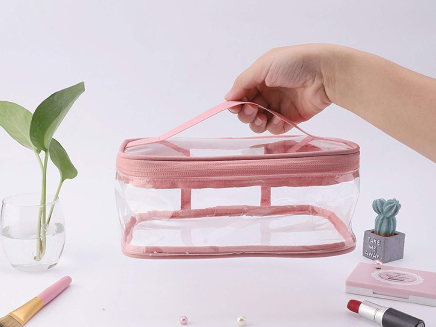 Custom Logo Waterproof Zipper Makeup Bag Private Label Portable Travel Storage Pouch Factory 2 Pcs