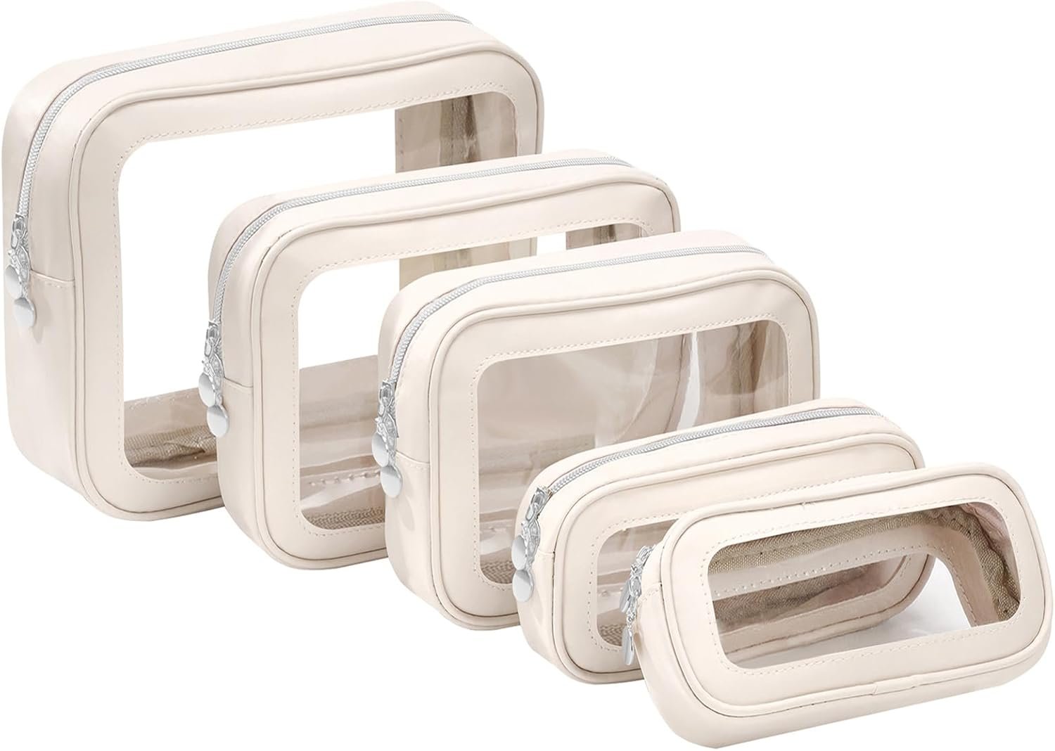 Private Label 5PCS Clear Diaper Bag Organizer Pouch Set TSA Approved Waterproof Toiletry Cosmetic Bags with Zipper Custom Logo Purse Travel Organizer Pouches for Women and Kids Manufacturer