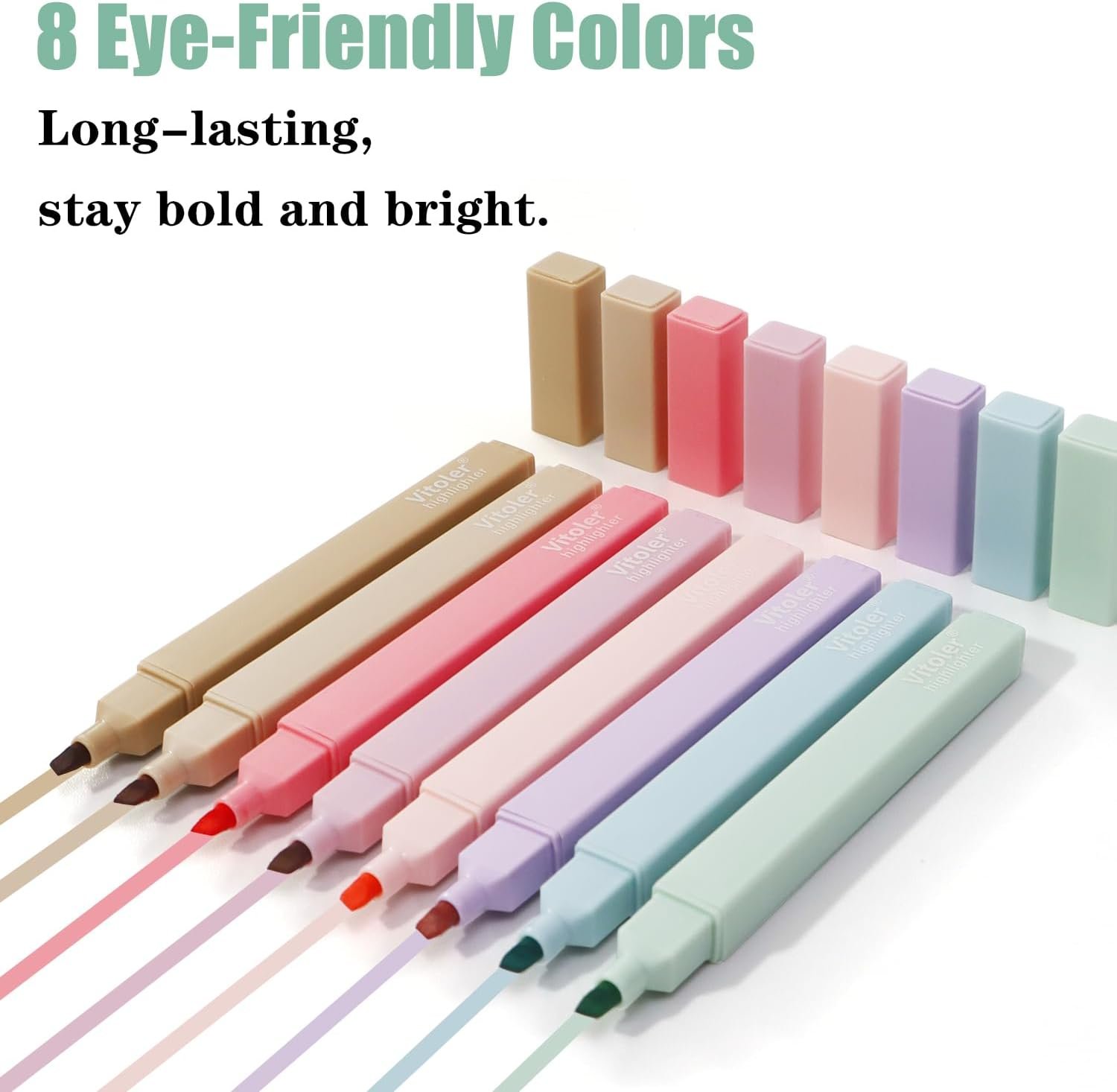 Private Label 8 Pack Aesthetic Highlighters Assorted Colors Chisel Tip No Bleed Pastel Bible Highlighters for Journaling Office School Bible Study Supplies from Manufacturer Custom Logo
