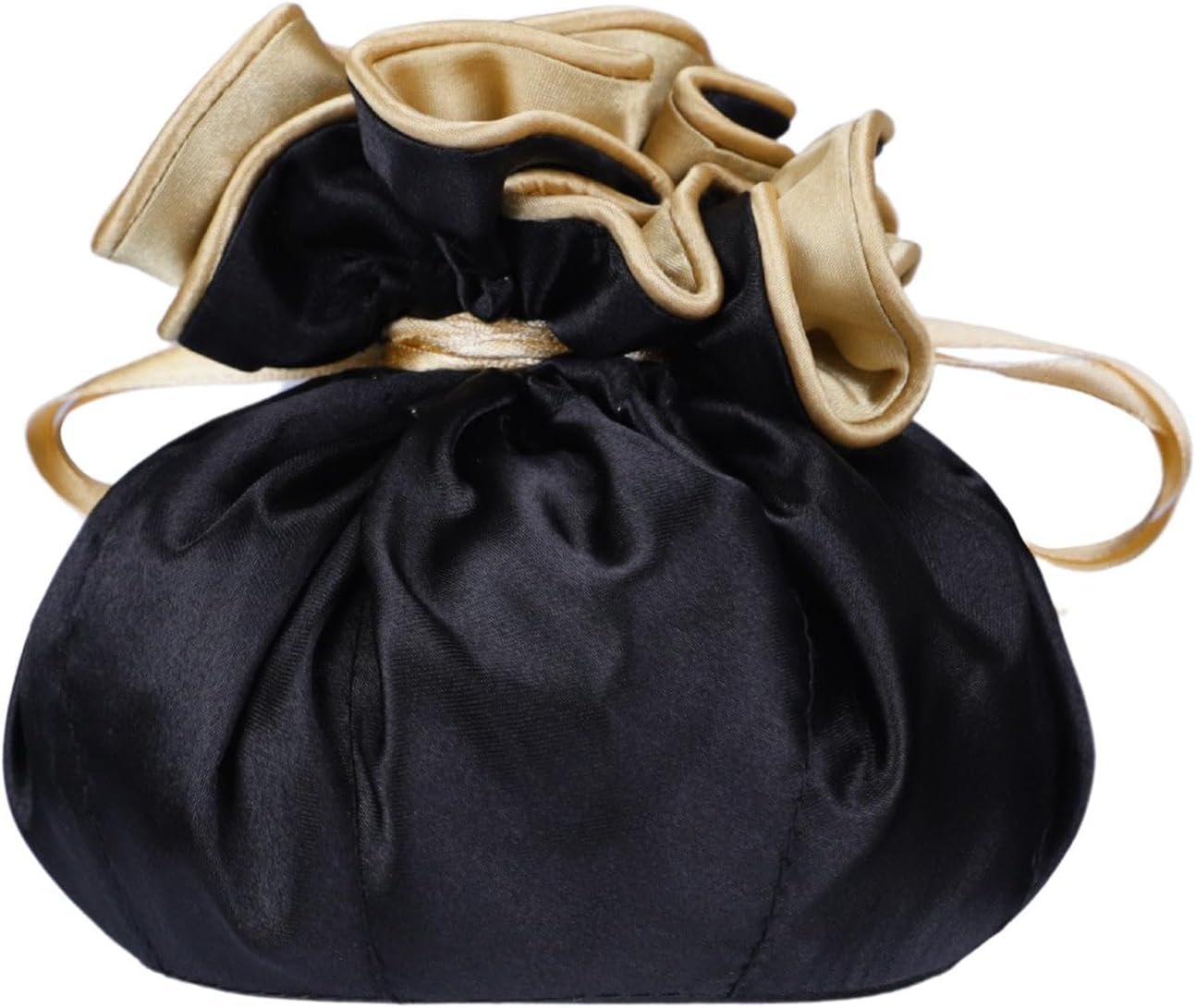 Private Label Premium Satin Jewelry Pouch with 8 Interior Pockets Custom Logo Drawstring Organizer Bag for Rings Earrings Necklaces Black Silver Gold Round Storage Manufacturer
