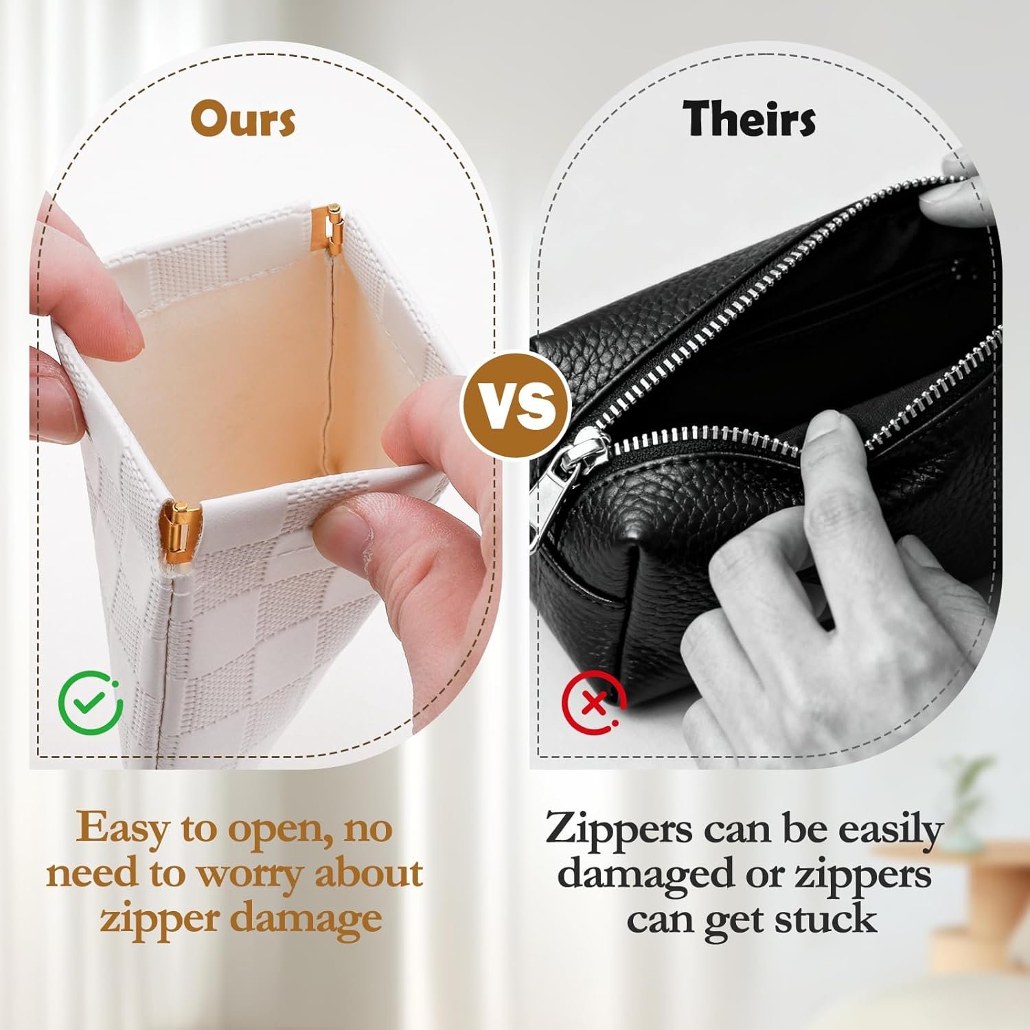 Private Label 2 PCS Small Ladies Makeup Bags Custom Logo Waterproof No Zipper Self-Closing Coin Purse Lipstick Cosmetic Organizer Travel Pouch Manufacturer (Checkered Black)