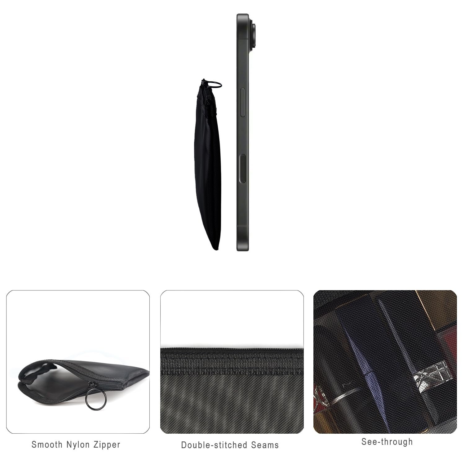 Custom Logo Mini Zipper Mesh Bags 4