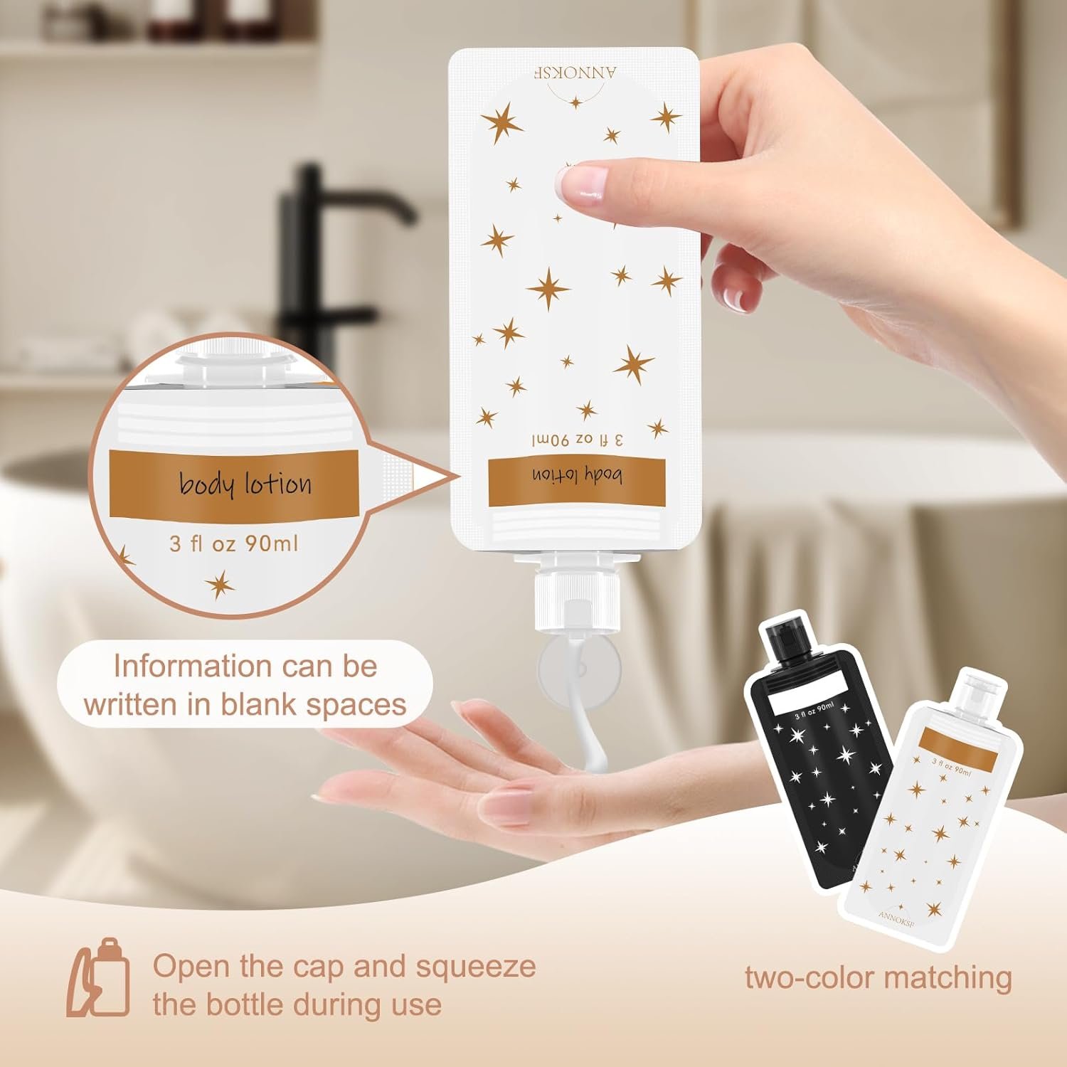 Custom Logo 8 Pack Travel Pouches for Toiletries Refillable Squeeze 3oz Leak Proof Private Label Shampoo and Conditioner Manufacturer