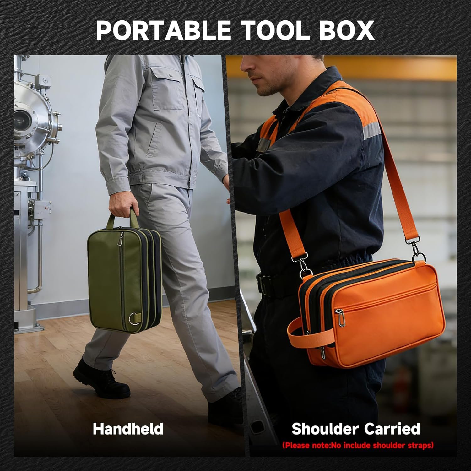 Custom Logo 2 Pack Small Tool Bag Zipper Tool Pouch 3 Compartments Waterproof Utility Organizer Private Label Manufacturer