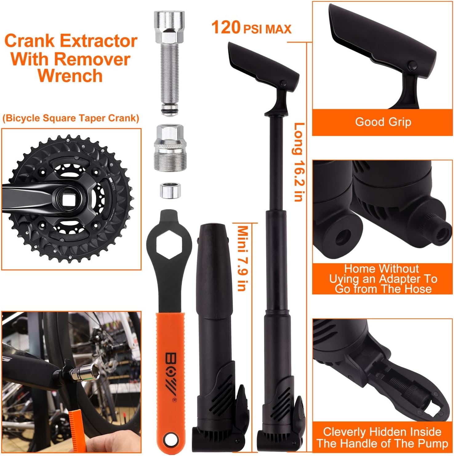 Custom Logo Bicycle Repair Bag with Tire Pump, Private Label Portable Tool Kit for Camping Travel Bike Glueless Patches All-in-One Manufacturer Safety Kit