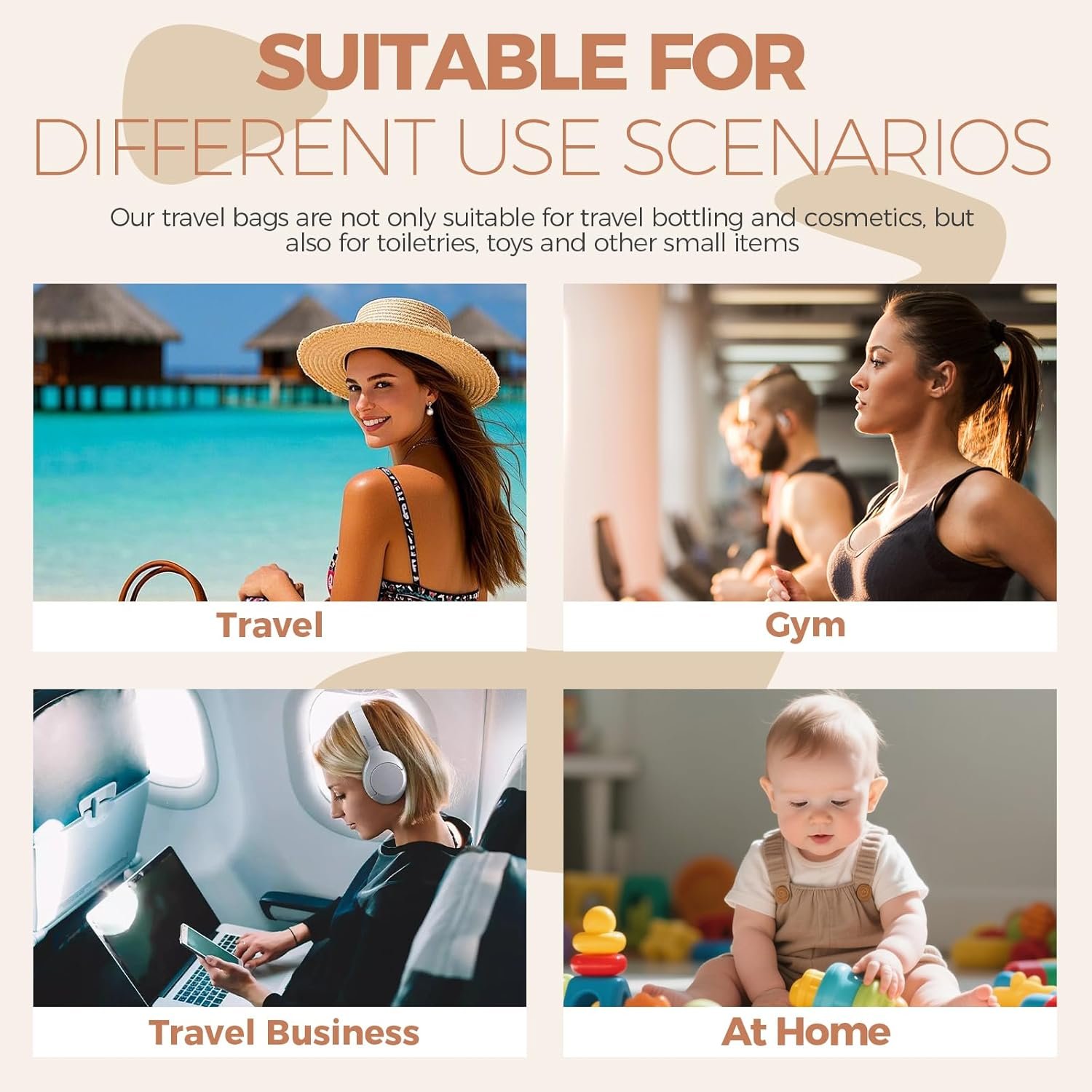 Custom Logo 3 Pack Travel Size Clear Toiletry Bag - Private Label Waterproof Makeup Organizer For Brushes & Eye Shadow - Manufacturer Gift Bags For Daily Use & Travel Essentials