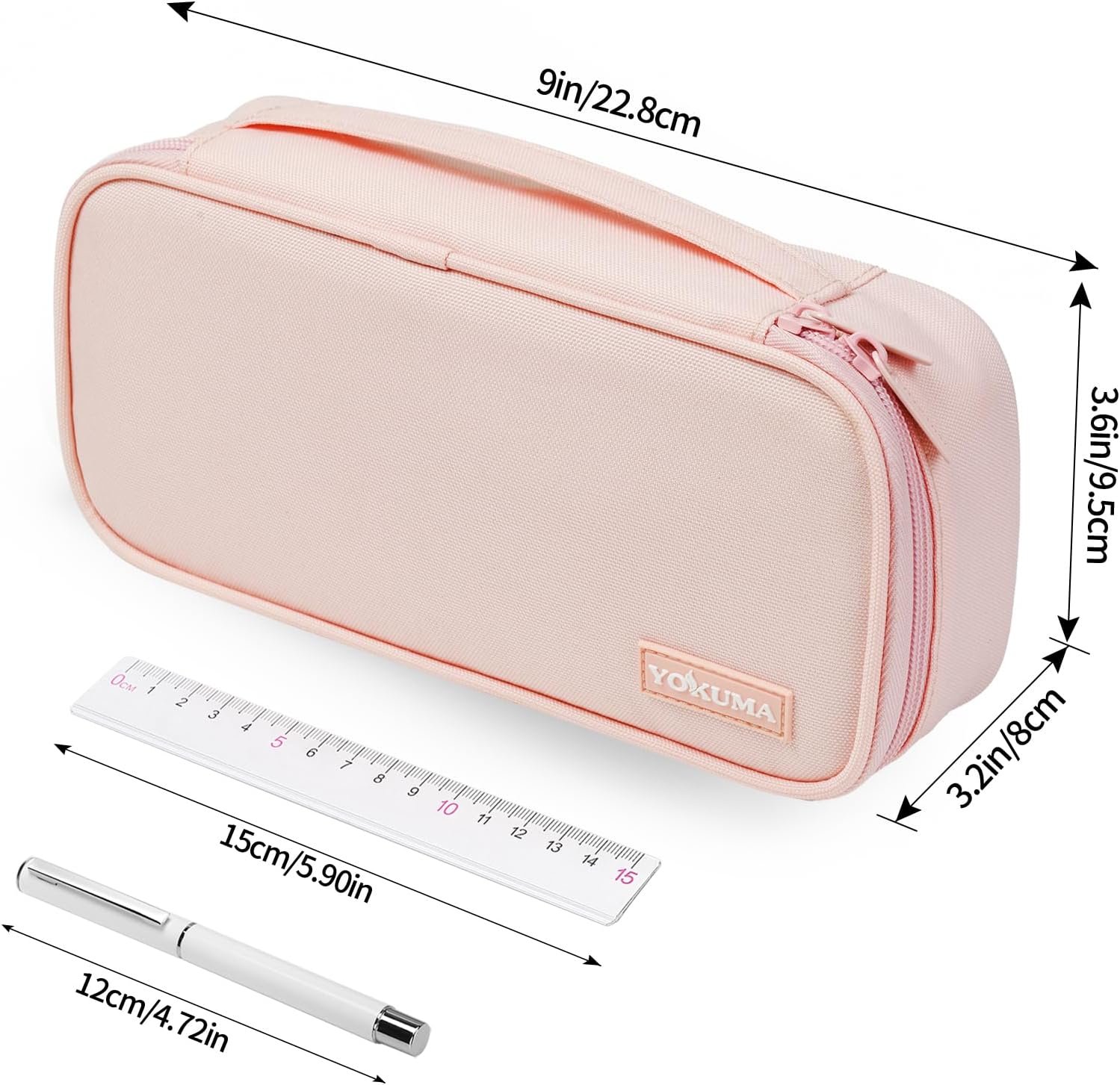 Custom Logo Large Capacity Pencil Case - Private Label Aesthetic Zipper Pencil Pouch for College Students Teens Adults - Back to School Travel Essentials Electronic Cable Organizer from Manufacturer