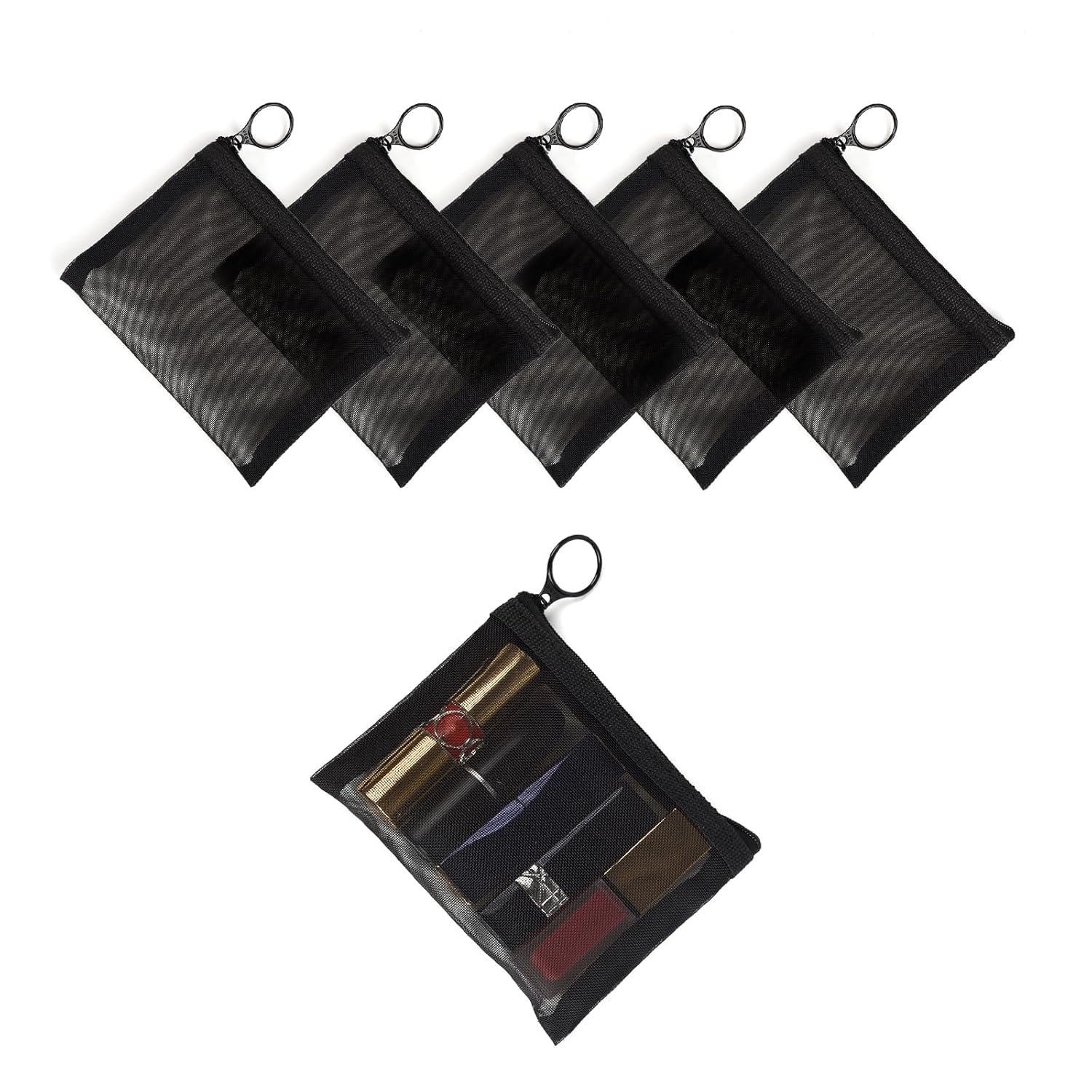 Custom Logo Mini Zipper Mesh Bags 4