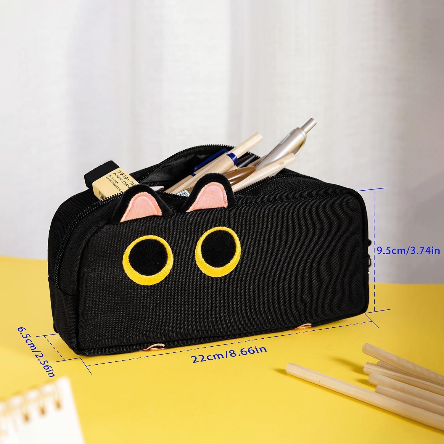 Private Label Large Capacity 3D Cat Pencil Case Custom Logo Pen Bag Pouch Organizer Supplier for Office College School