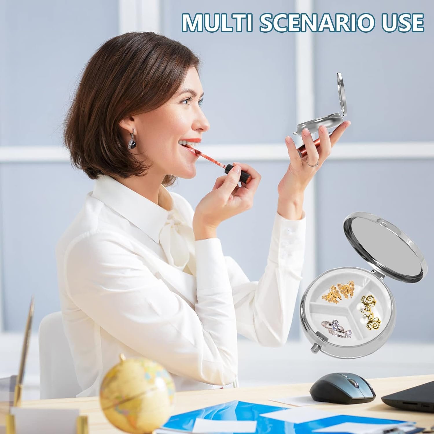 Private Label 3 Compartment Small Portable Pill Box for Pocket Purse Custom Logo Pill Organizer Vitamins Medication Fish Oil Supplements Colorful Mandala Manufacturer