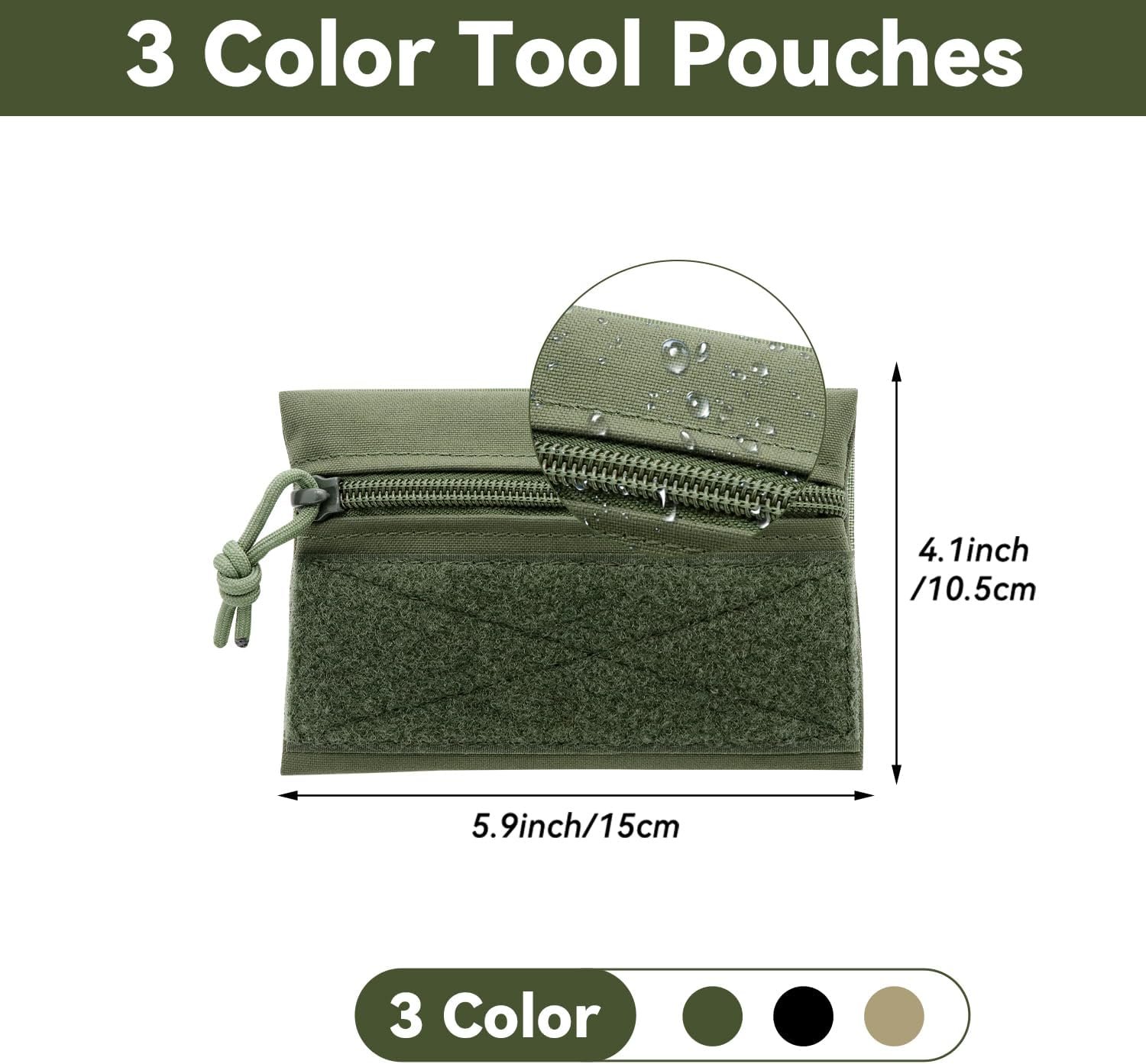 Private Label 3 Pack Tactical Tool Pouch Zipper Bags with Hook and Loop Custom Logo Multipurpose Storage Organizers Manufacturer
