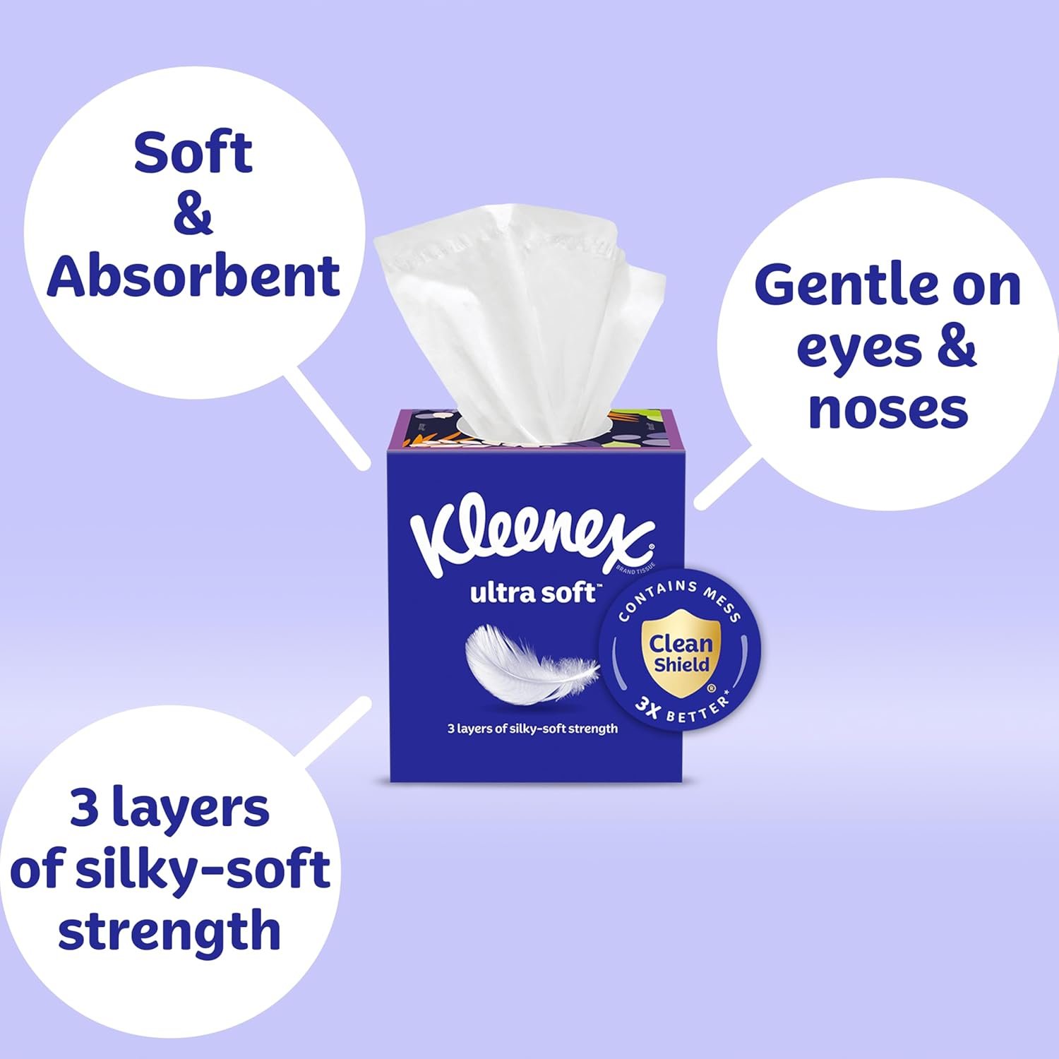 Private Label Ultra Soft 3-Ply Facial Tissues 8 Cube Boxes 80 Tissues per Box with Custom Logo from Manufacturer