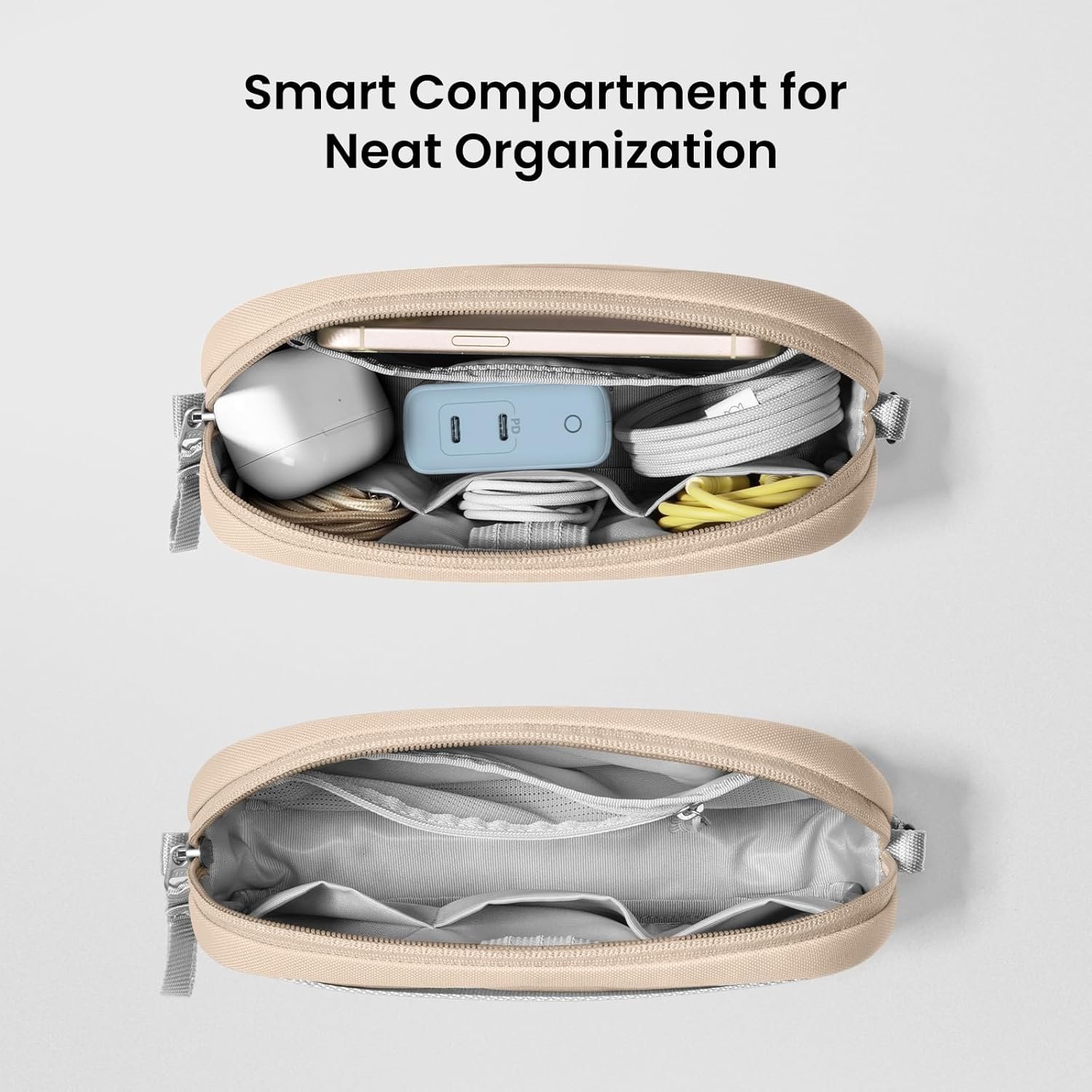 Custom Logo Electronics Organizer Travel Case Private Label Water Resistant Cable Organizer Tech Pouch Manufacturer for Phone Cables AirPods USB Flash Drive Daily Essentials