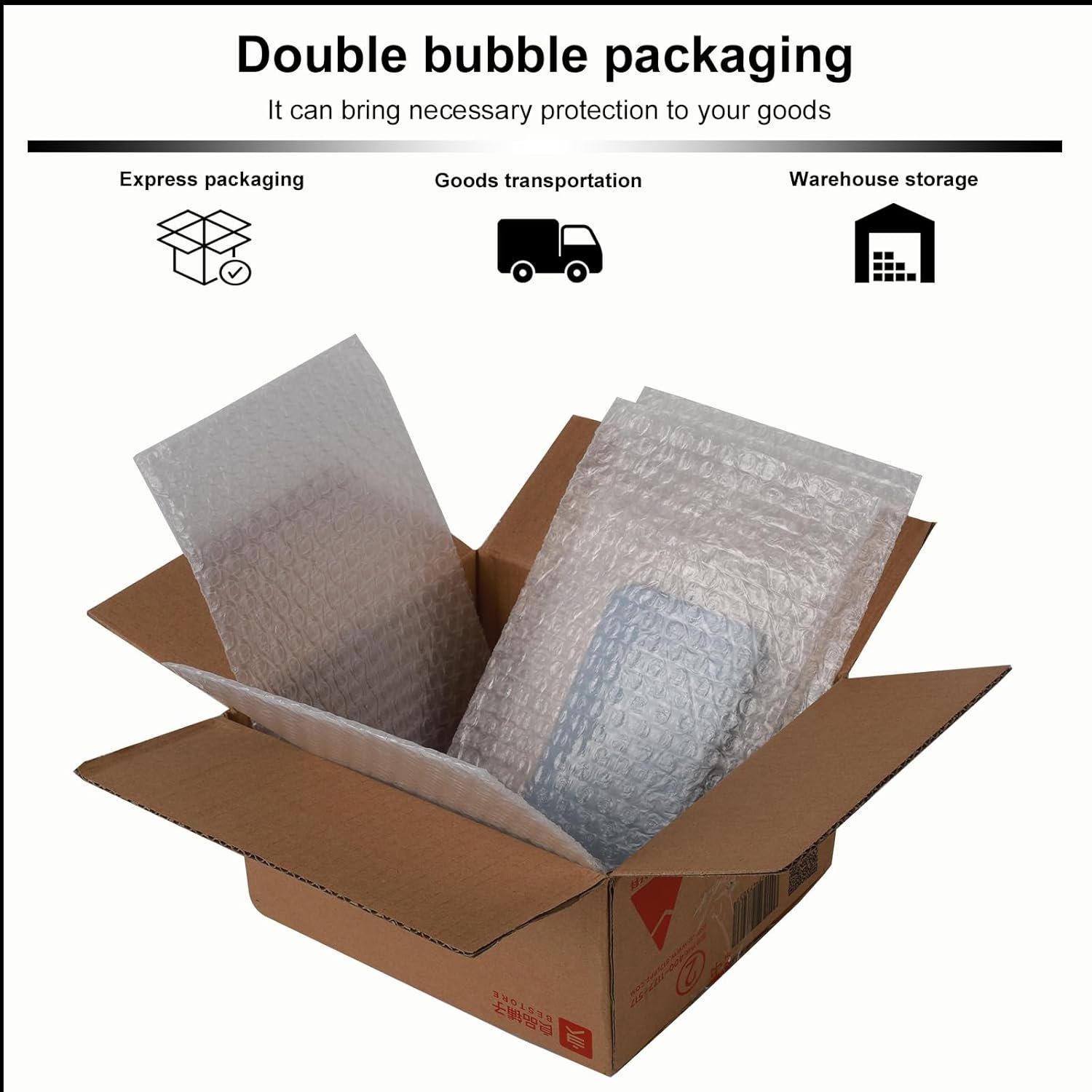 Private Label Clear Not Self-Seal Bubble Pouches Wrap with Double Walled Cushioning Custom Logo Bubble Out Bags Ideal for Packing Shipping Storage Moving 50PCS-6x8Inches Manufacturer