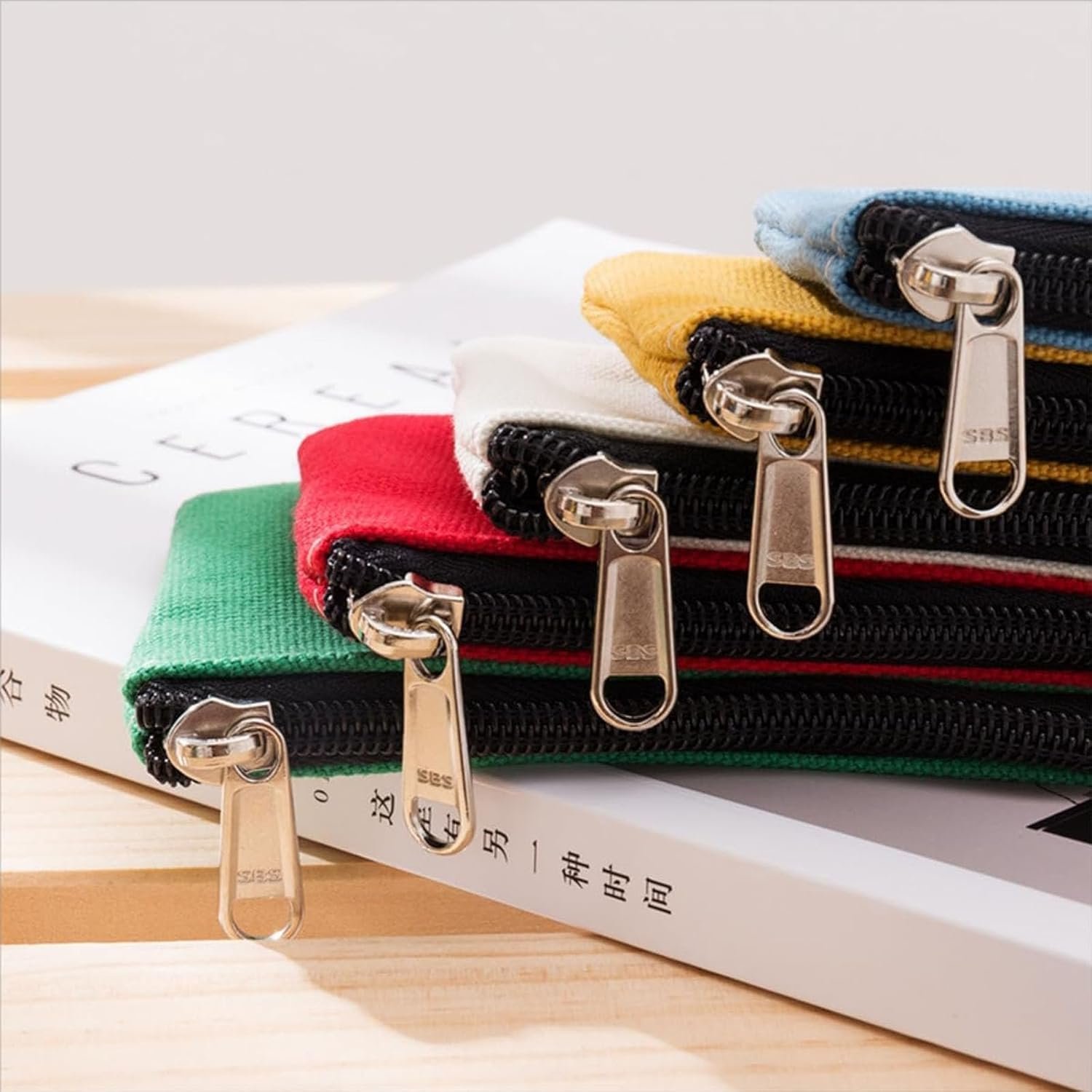 Custom Logo Canvas Coin Purse Set 3.1 x 5.1 inches Private Label 6 Pack Assorted Colors Manufacturer