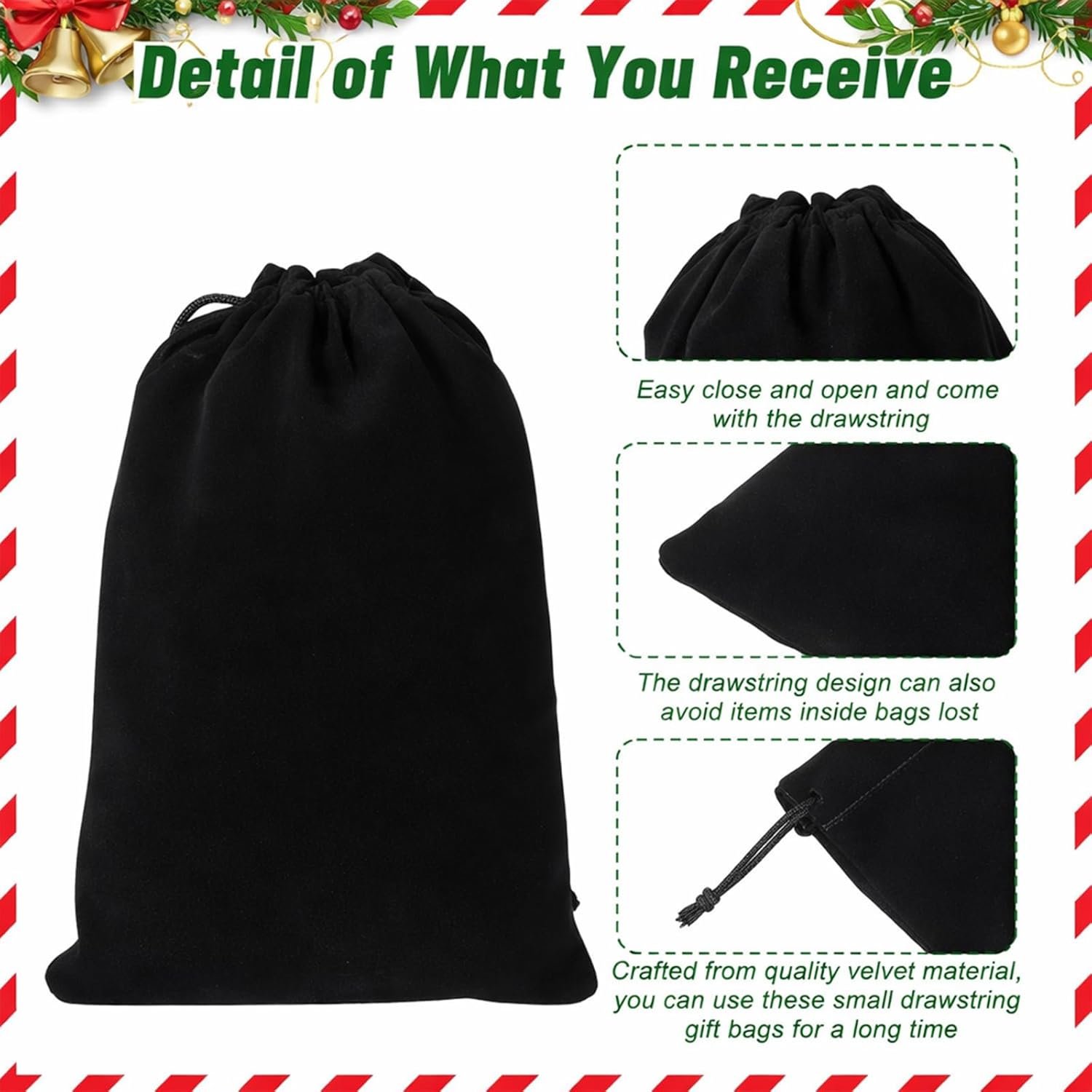 Private Label 100 Pcs 4×6 Inch Black Velvet Drawstring Bags Custom Logo Jewelry Pouches for Bracelets Candy Headphones Beads Gifts Gadgets Supplier