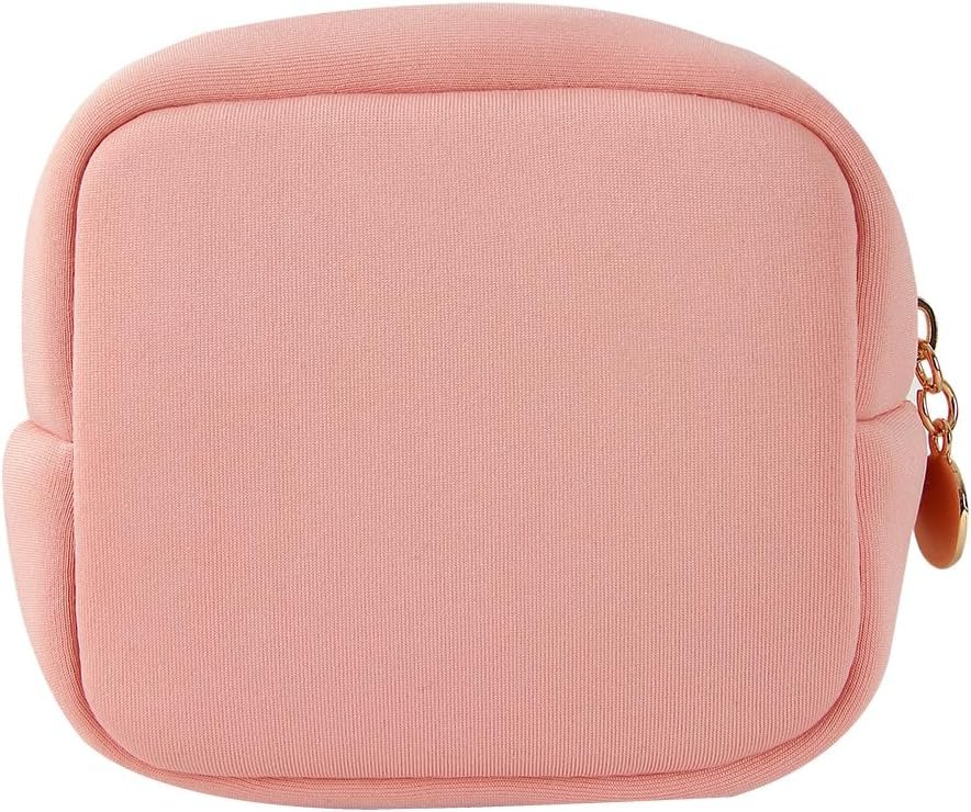 Custom Logo Pink Mini Period Bag for Teen Girls Private Label Sanitary Napkin Storage Small Cherry Embroidery Makeup Bag Factory