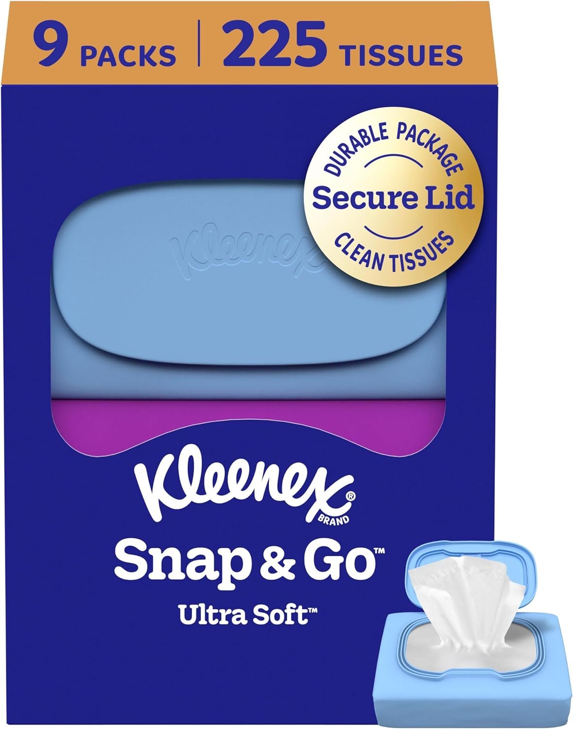 Private Label Snap & Go Ultra Soft 3-Ply Facial Tissues Custom Logo 9 On-the-Go Packs 25 Tissues per Pack Manufacturer