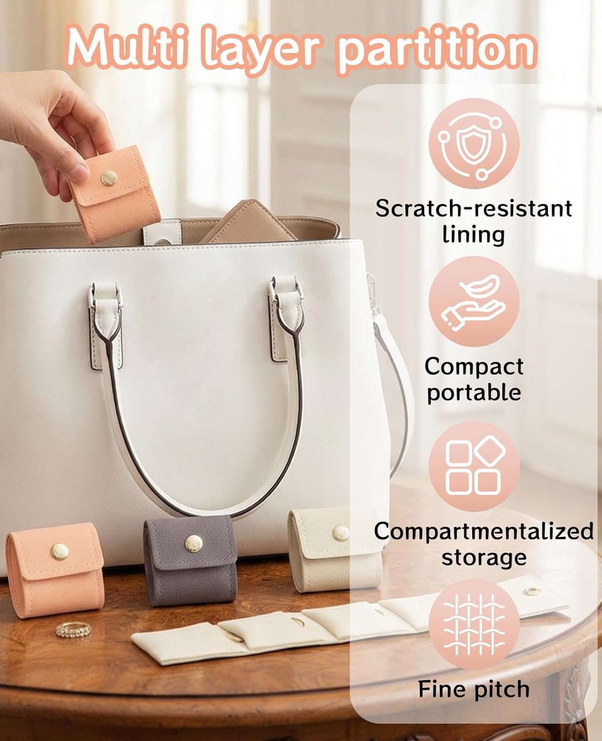 Custom Logo 9 Pcs Mini Travel Jewelry Bag Private Label Foldable Pouch Roll with Buckle for Rings Necklaces Earrings Manufacturer