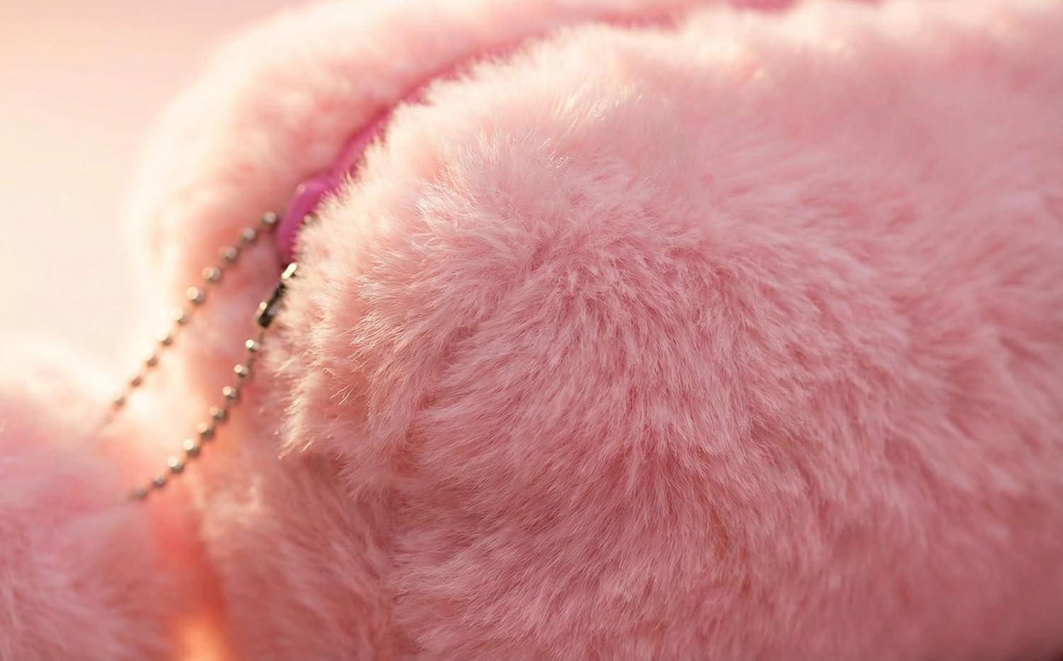 Private Label Cute Fluffy Faux Fur Pink Pencil Pouch Bag Pen Case, Soft Plush Organizer with Zipper Pom Pom Charm and Custom Logo, Kawaii Stationery Manufacturer for Girls
