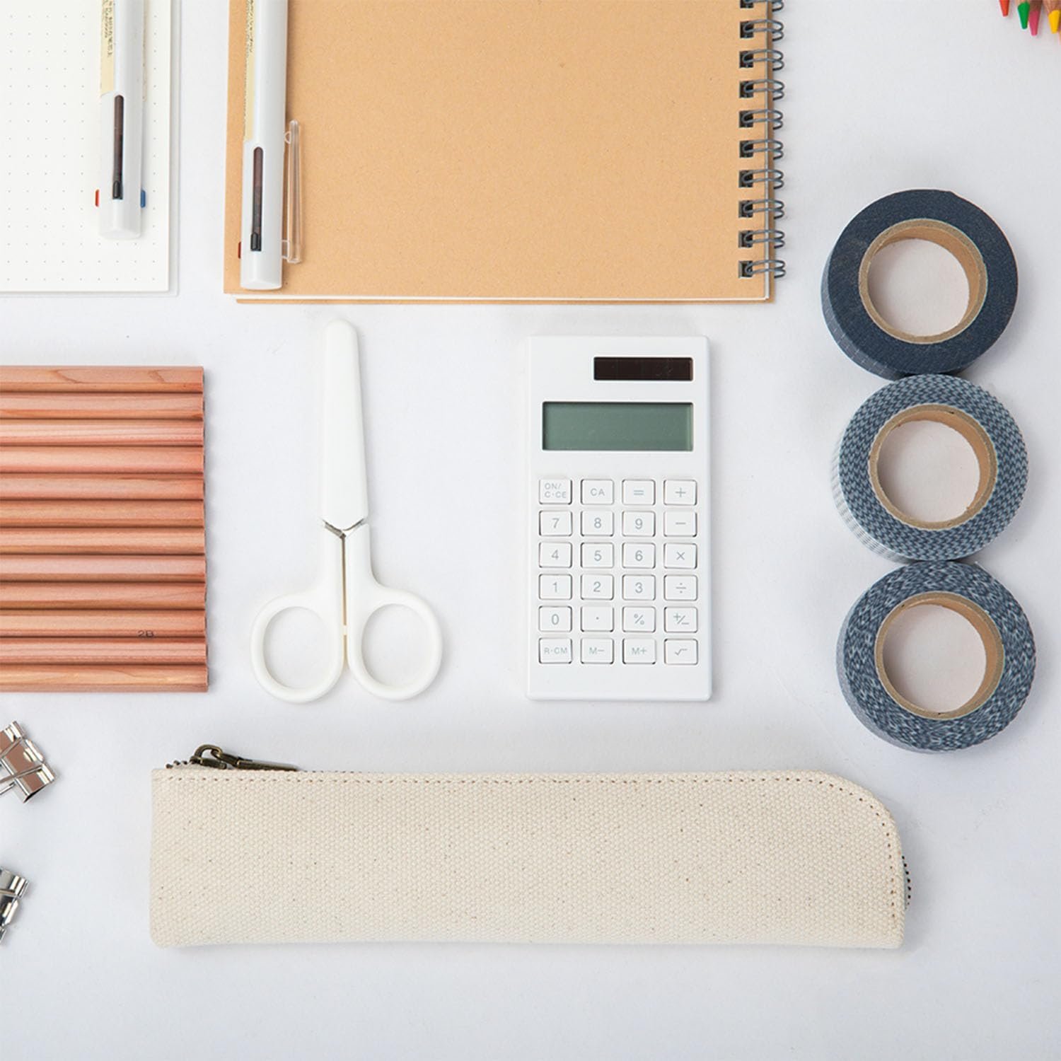 Custom Logo Thin and Slim Small Pencil Pouch Private Label Stylish Cotton Canvas Lightweight Manufacturer