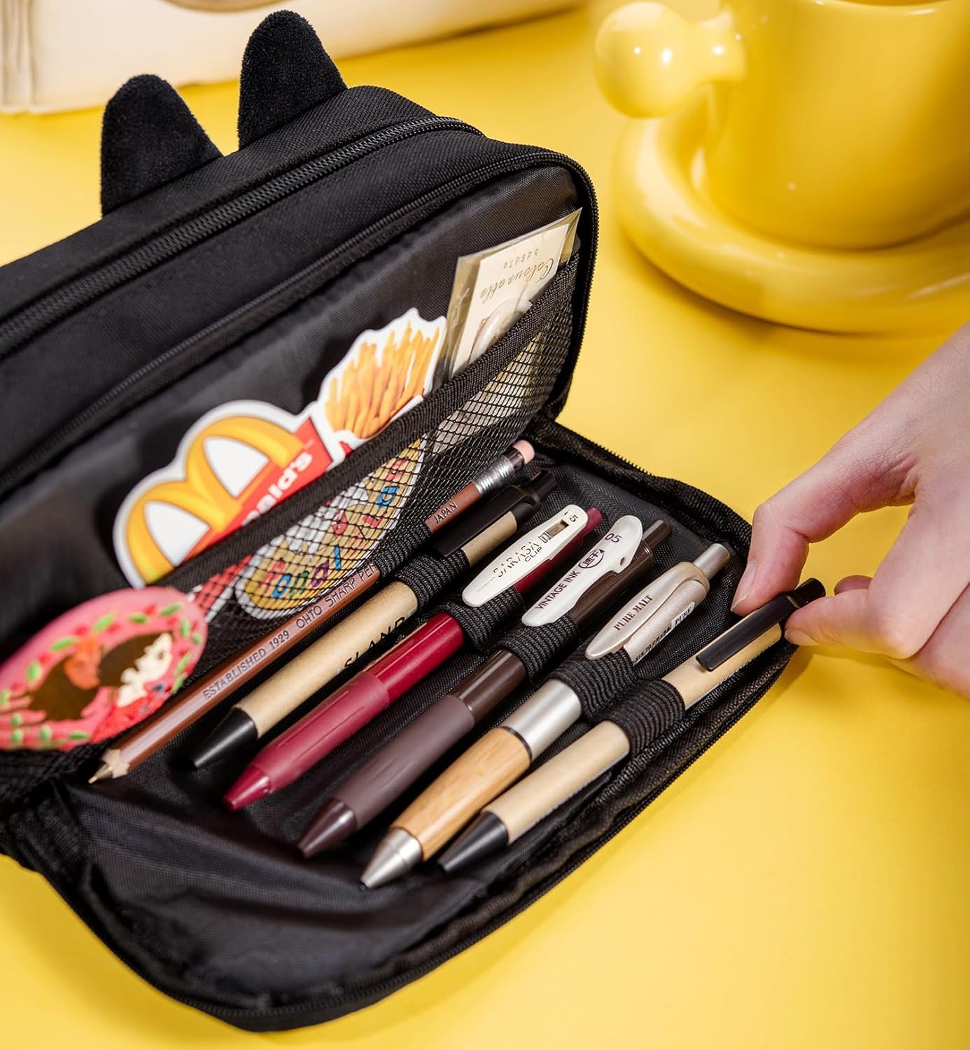 Private Label Large Capacity 3D Cat Pencil Case Custom Logo Pen Bag Pouch Organizer Supplier for Office College School