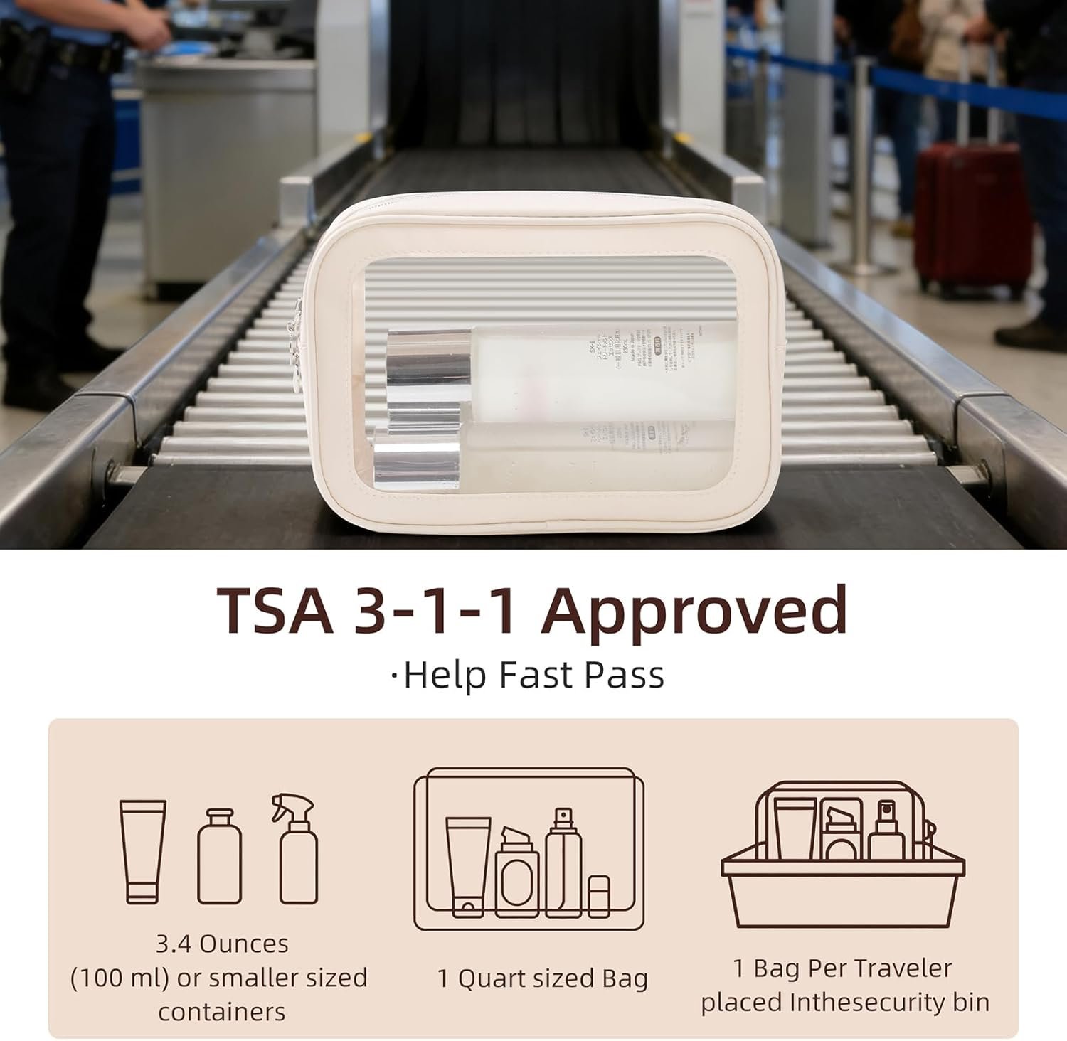 Private Label 5PCS Clear Diaper Bag Organizer Pouch Set TSA Approved Waterproof Toiletry Cosmetic Bags with Zipper Custom Logo Purse Travel Organizer Pouches for Women and Kids Manufacturer