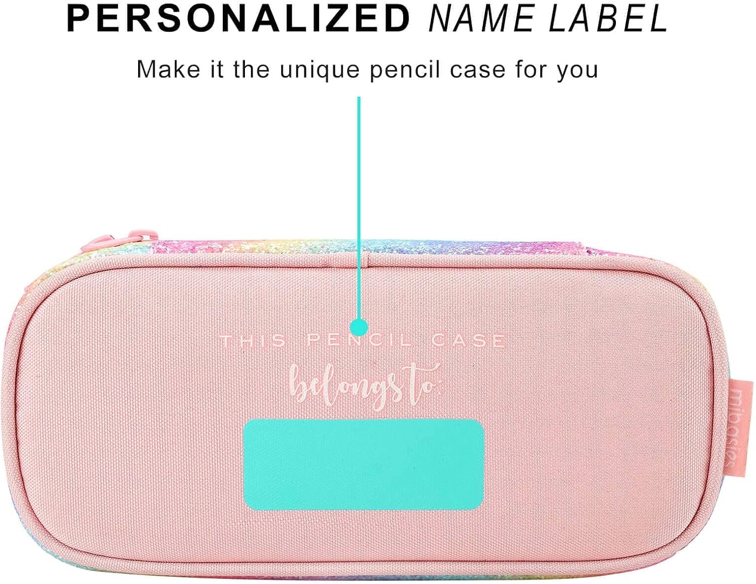Custom Logo Girls Multi-Slot Pencil Case for Kids Private Label Pink Blue Rainbow Supplier