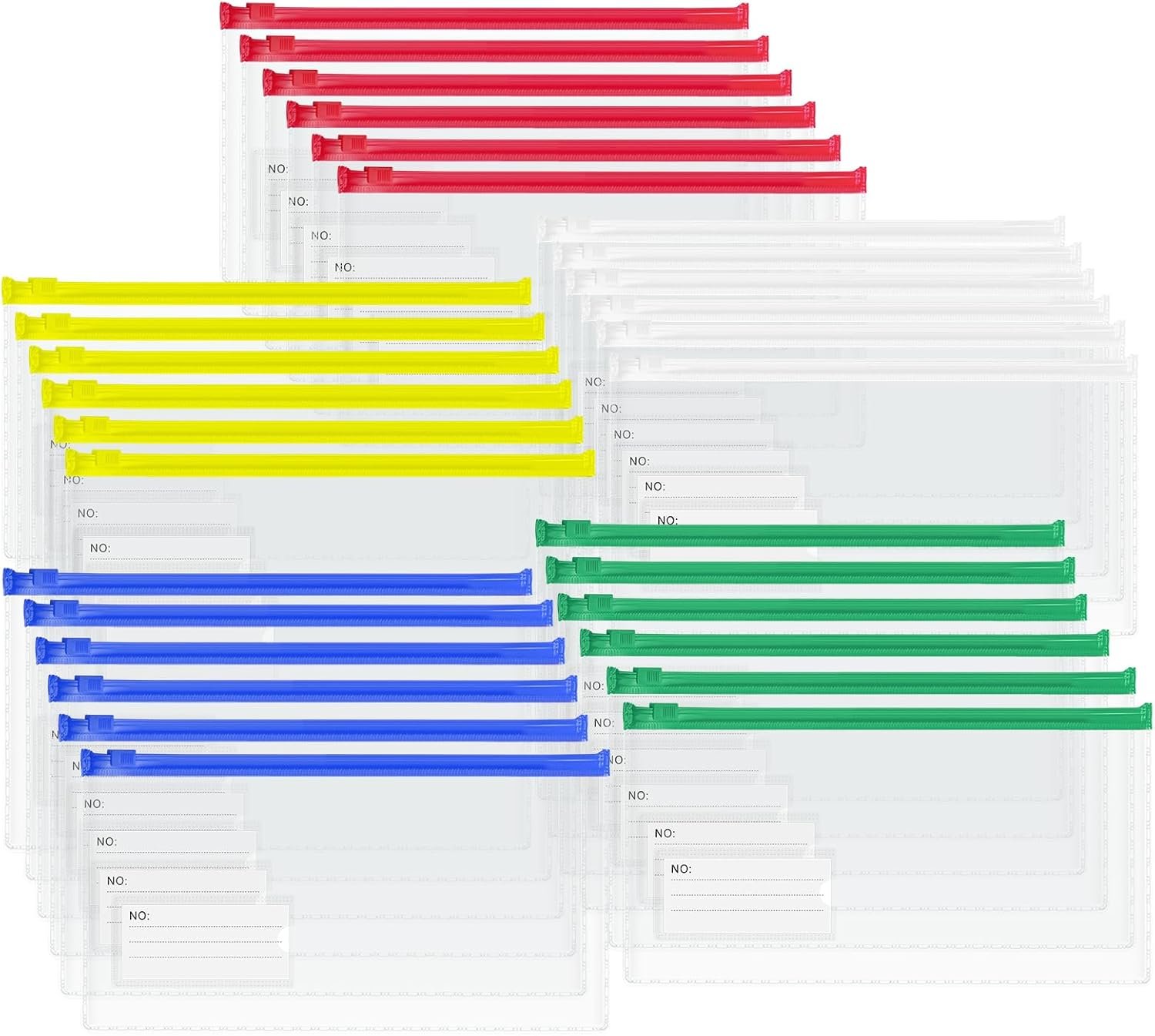 Custom Logo 30pcs Small Clear Plastic Zipper Pouches Poly Zip Organizer Storage Bags Private Label for Office Supplies Stationery Travel Cosmetics (9x4.7 Inch) Manufacturer