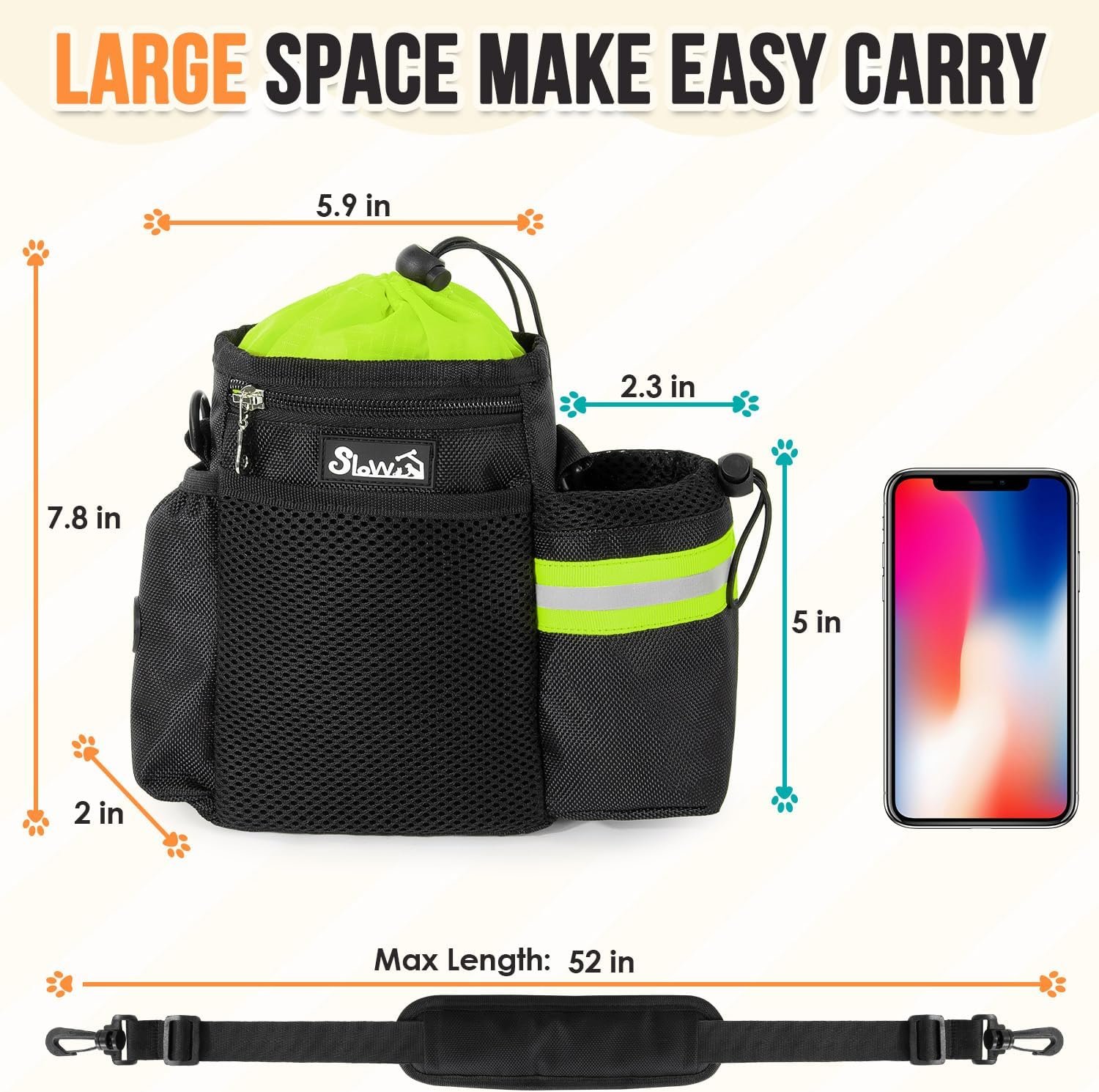 Dog Treat Pouch Manufacturer - 4 Ways to Wear Private Label Treat Bag with 2-in-1 Whistle Clicker Adjustable Waist Belt Metal Clip Water Bottle Holder Built-in Poop Bag Dispenser for Pet Training Custom Logo (Green)