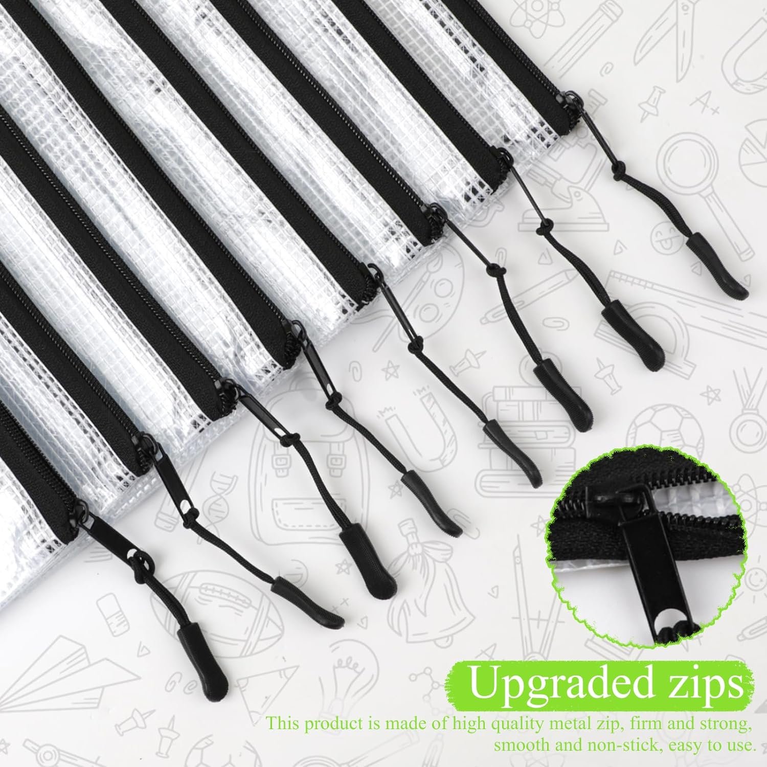 Private Label 24 Pack Small Mesh Zipper Pencil Pouches 9.2 x 4.7 in Clear Bulk Bags for Travel Storage Custom Logo Manufacturer