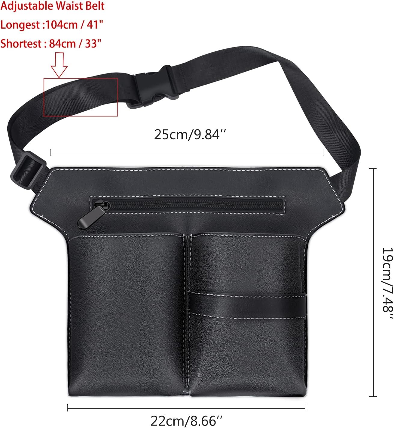 Custom Logo PU Leather Hairdresser Scissor Waist Bag, Private Label Barber Tools Holster with Belt, Professional Hairstylist Storage Supplier