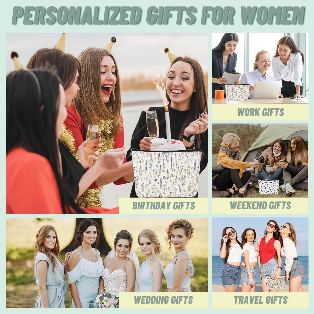 Private Label 4PCS Floral Makeup Bags for Women Cute Flower Aesthetic Travel Toiletry Bag Custom Logo Coquette Cosmetic Portable Zipper Pouch Manufacturer